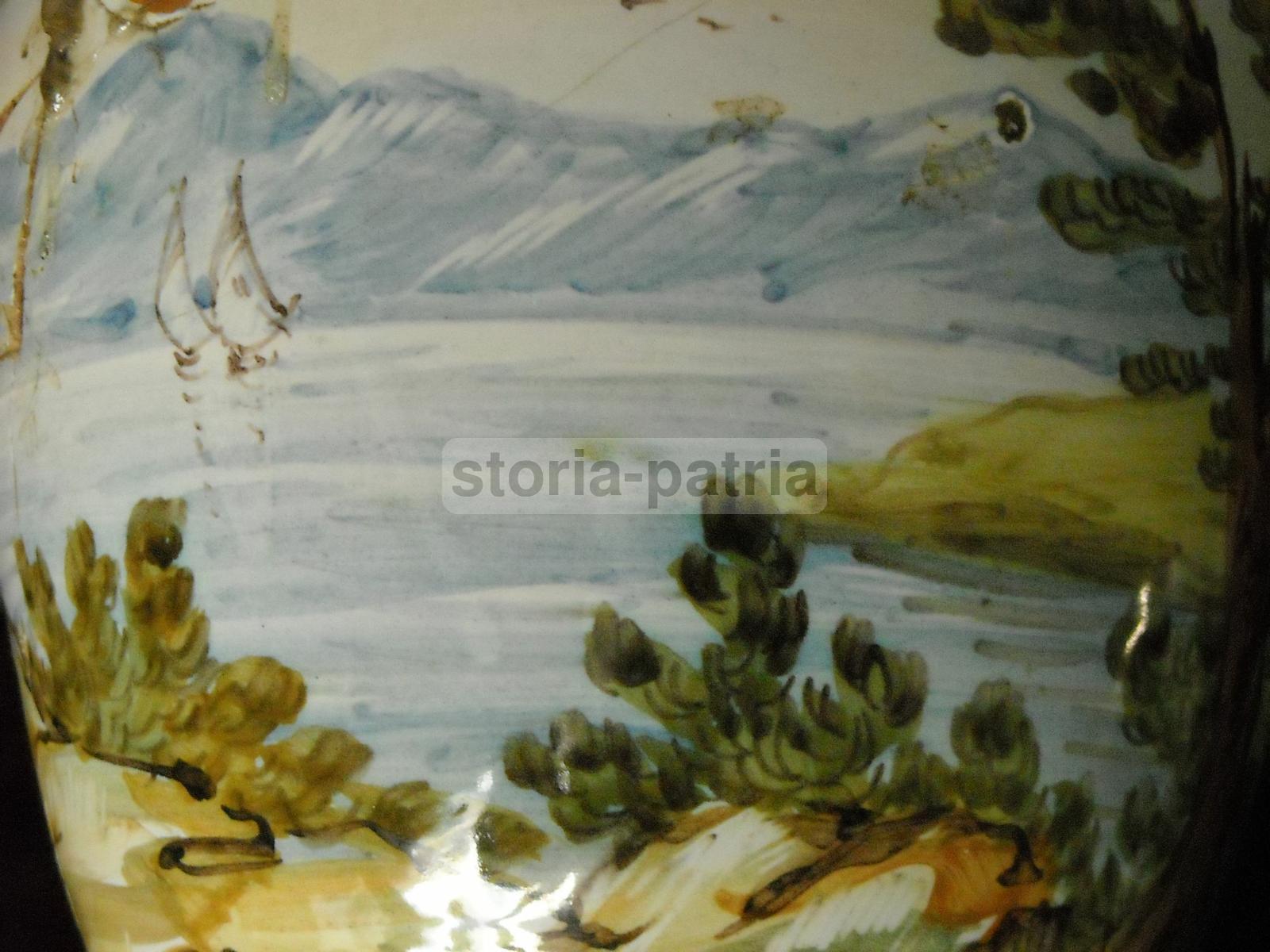 Abruzzo, Chieti, Ceramista Desiderio, Decorativa Ceramica, Con Vedute Paesaggistiche immagine 4