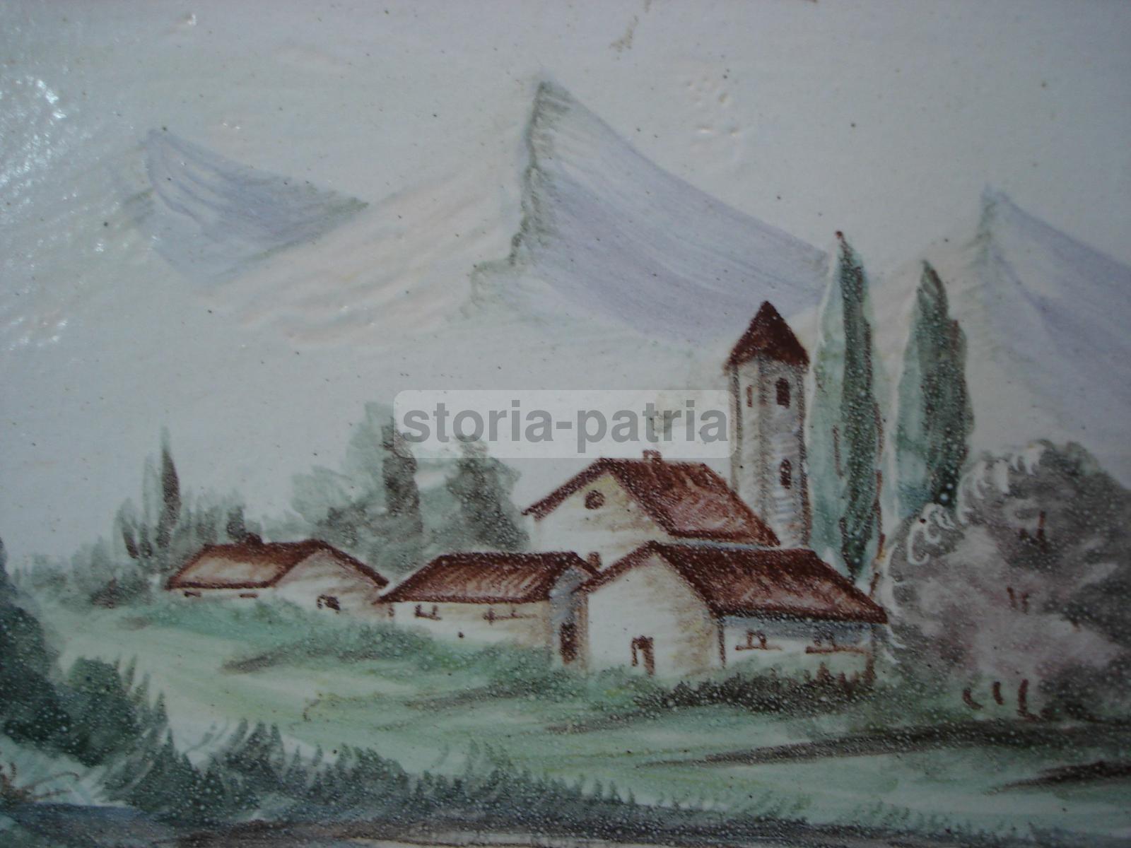 Abruzzo, Teramo, Giulianova, Fuina, Decorativo Paesaggio, Ceramica Da Collezione, 900 immagine 2