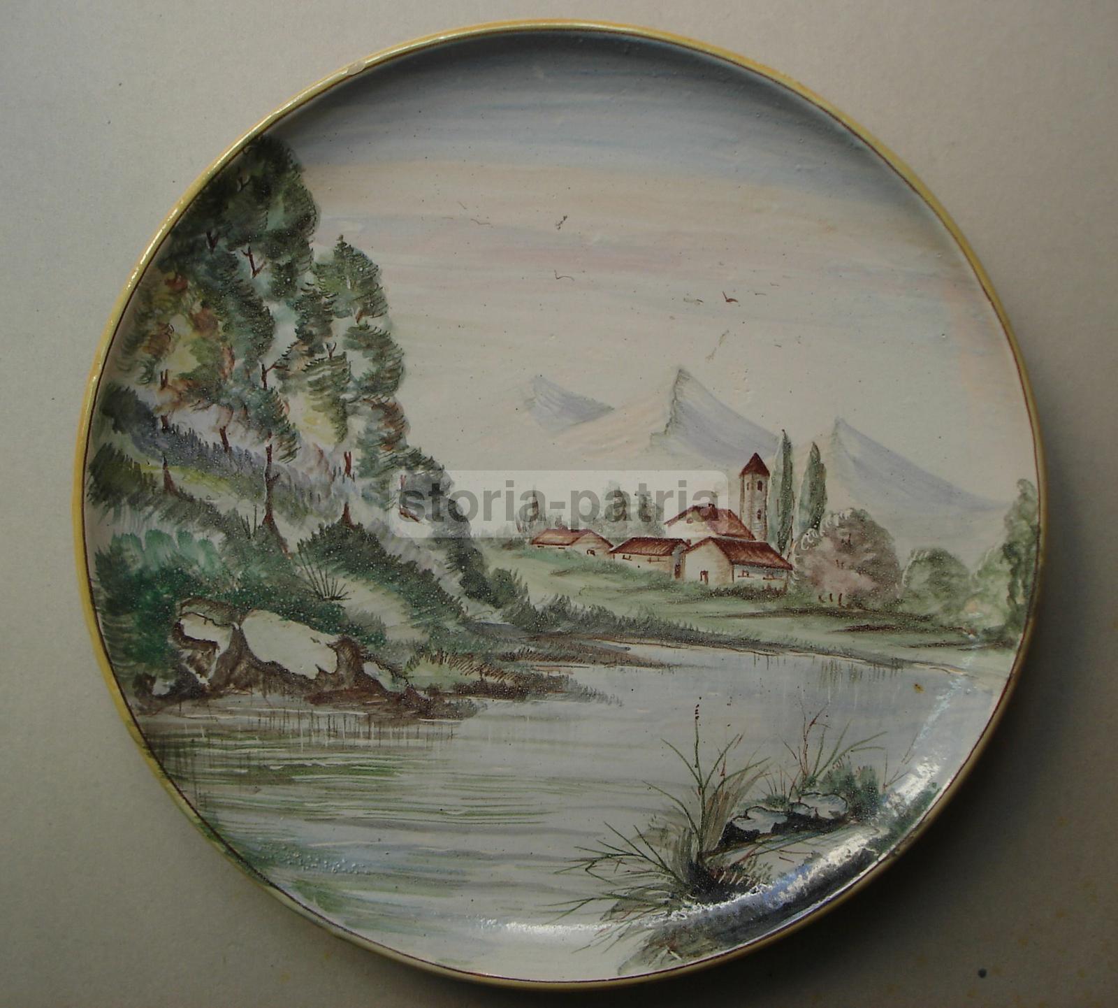 Abruzzo, Teramo, Giulianova, Fuina, Decorativo Paesaggio, Ceramica Da Collezione, 900 immagine 4