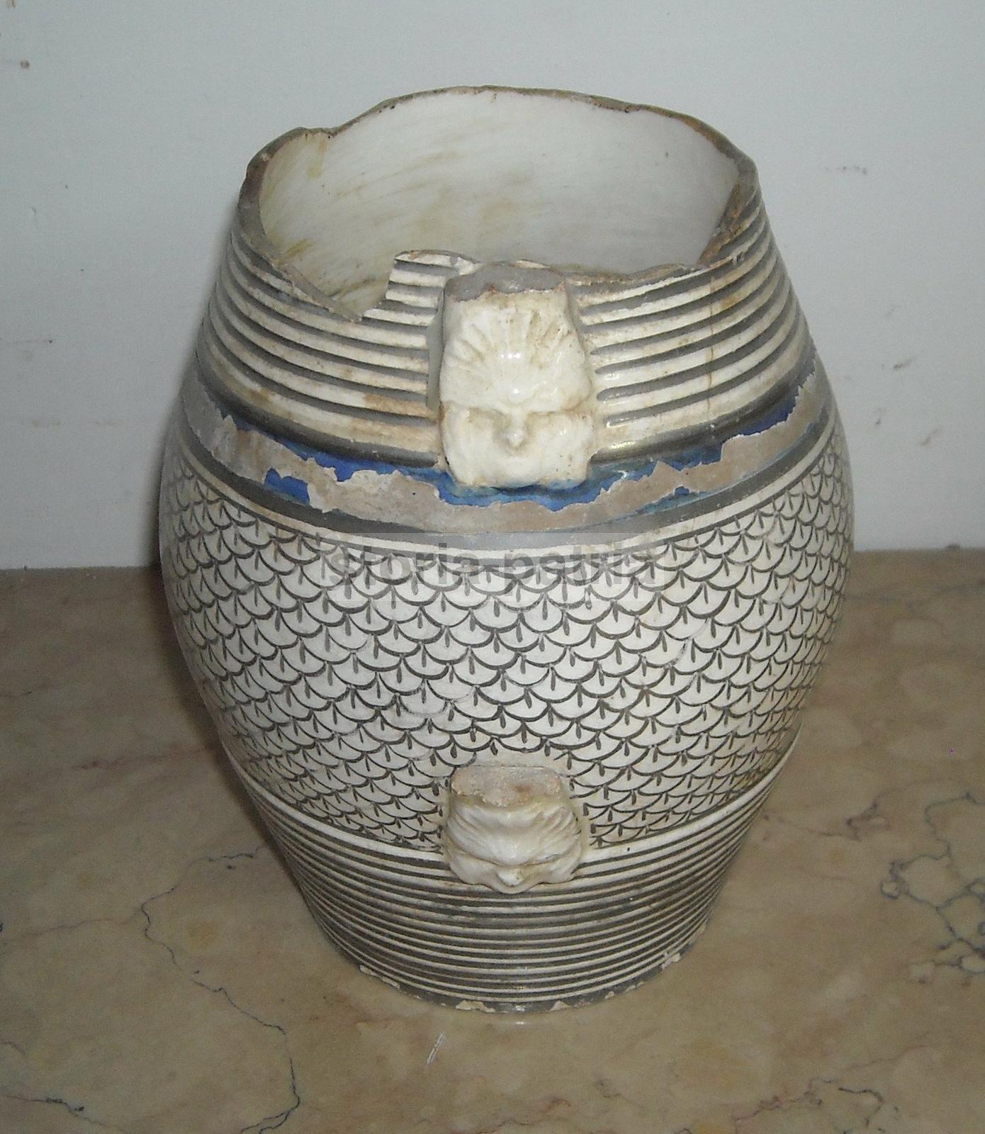 Antica Ceramica Napoletana, Elegante Decoro, Brocca Da Collezione, Da Restaurare immagine 2
