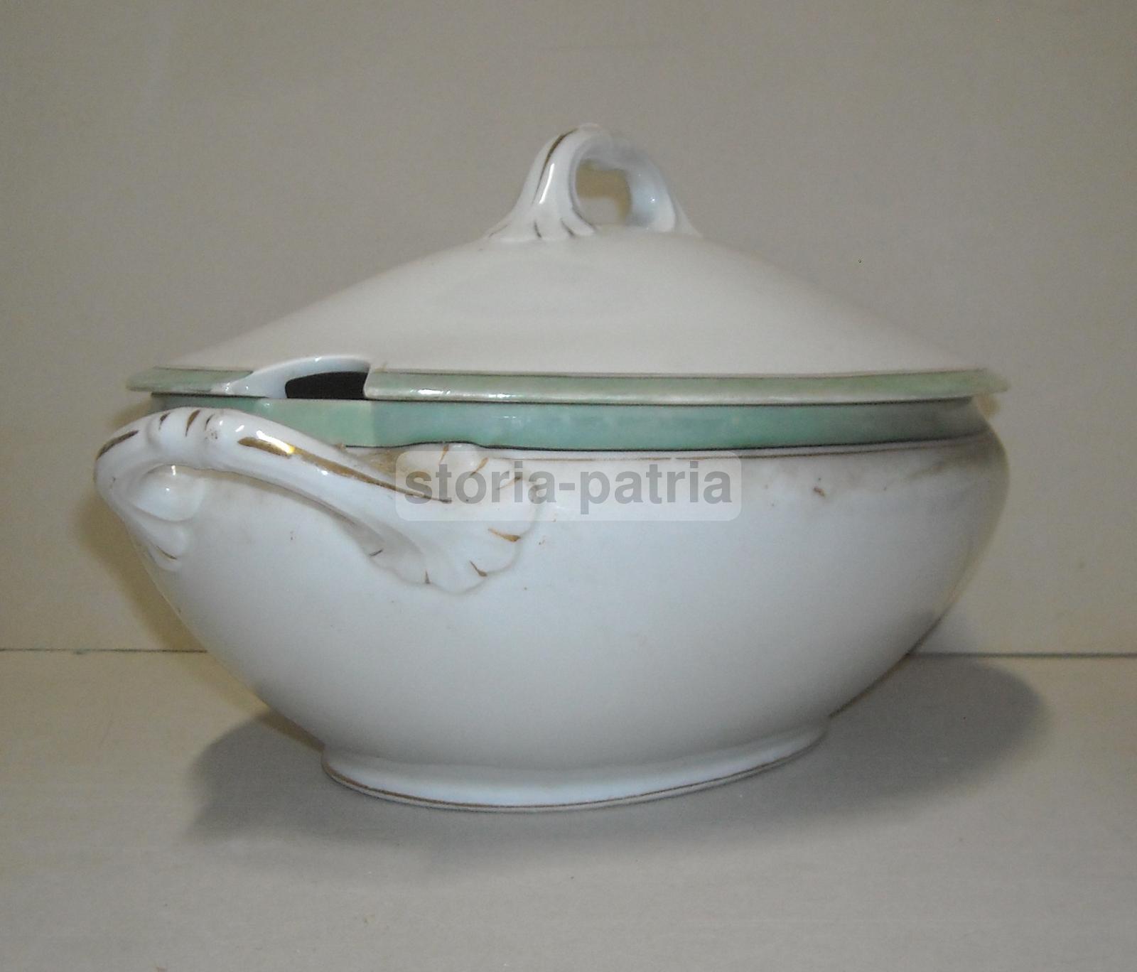 Antica Decorativa Zuppiera, Utile Centro Tavola, Molto Elegante, Porcellana d'Epoca immagine 7
