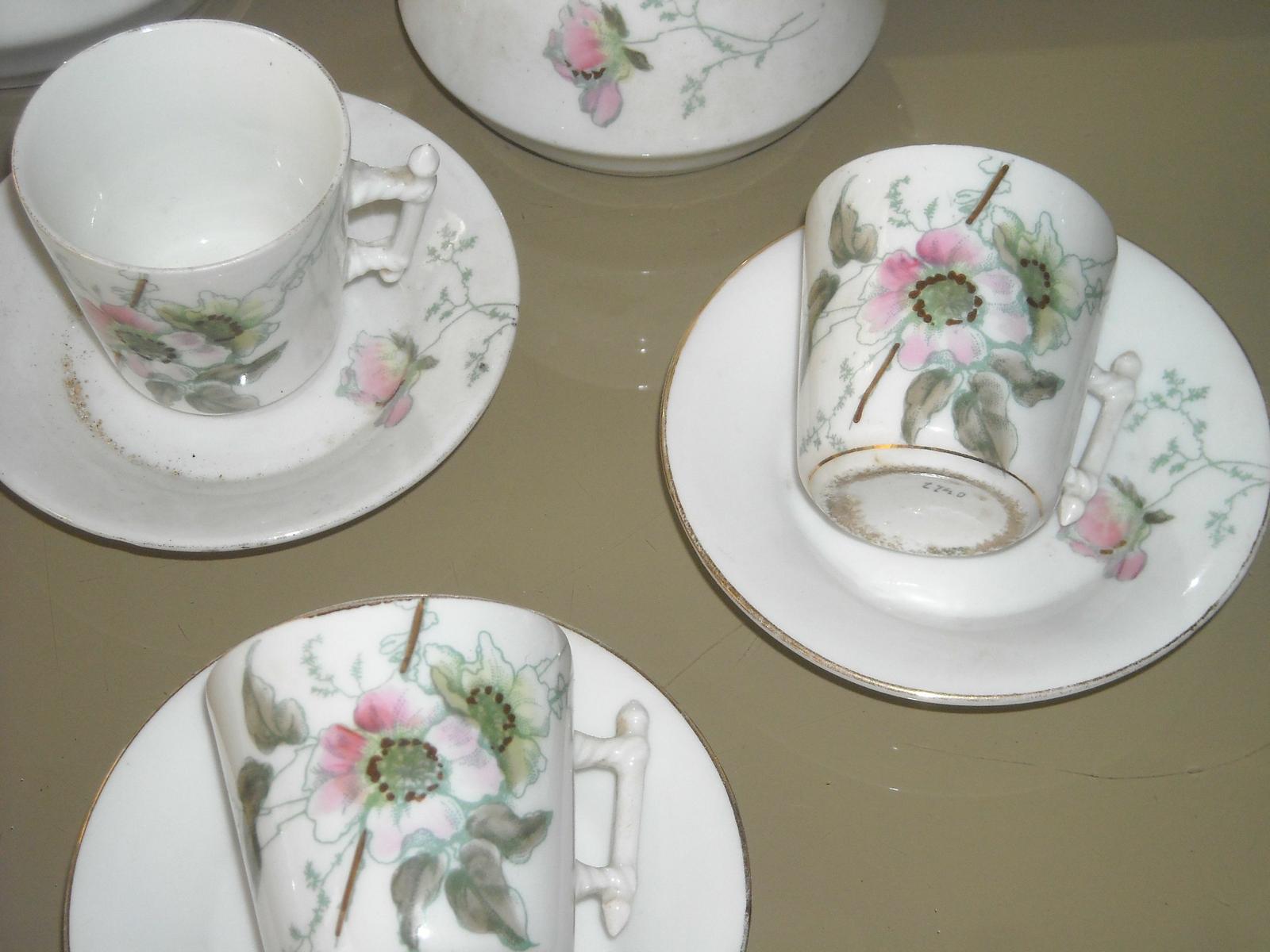 Antico Decorativo Servizio Da Tavola, Porcellana Da Collezione, Floreale, Caffe immagine 2