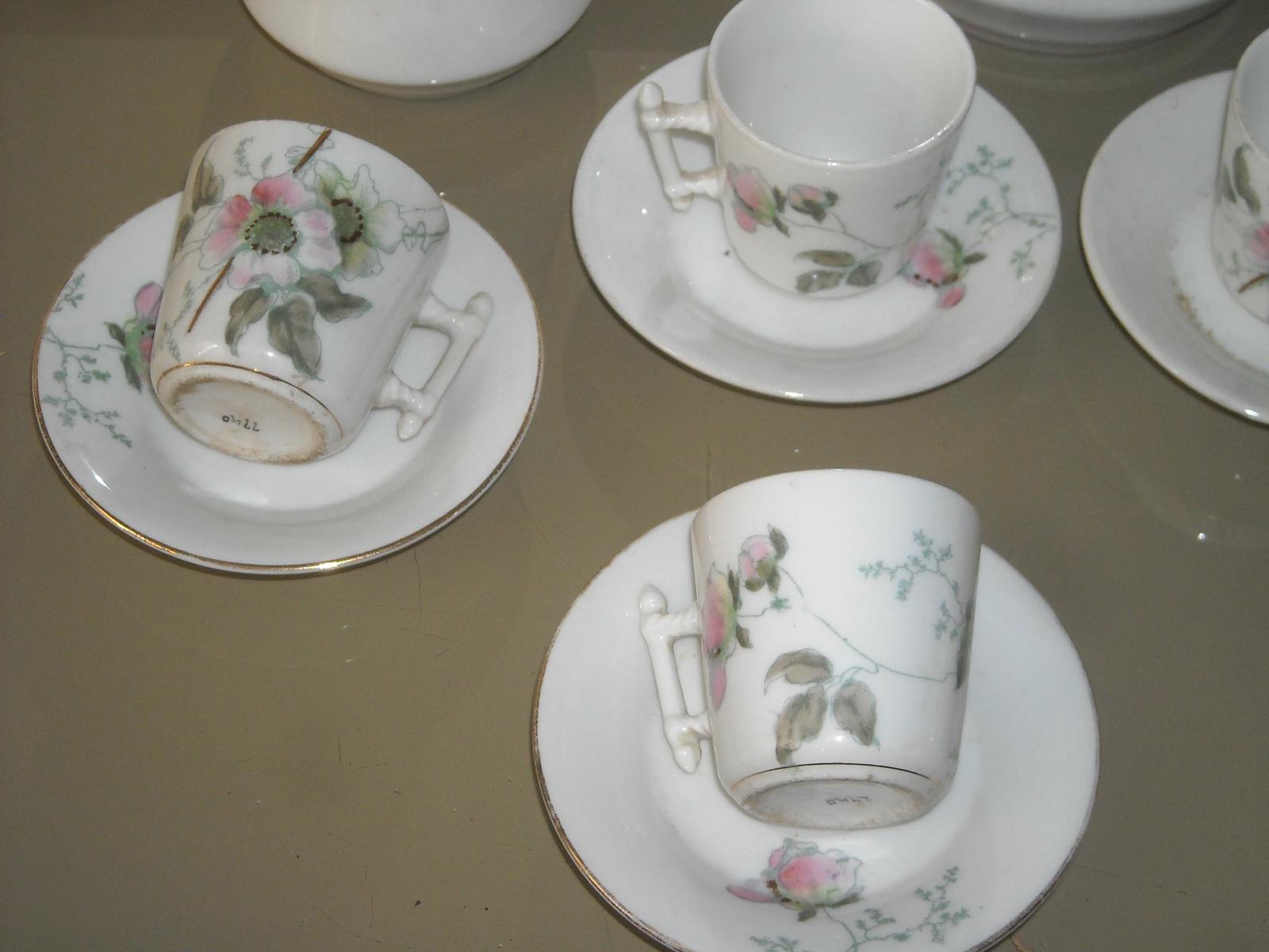 Antico Decorativo Servizio Da Tavola, Porcellana Da Collezione, Floreale, Caffe immagine 3