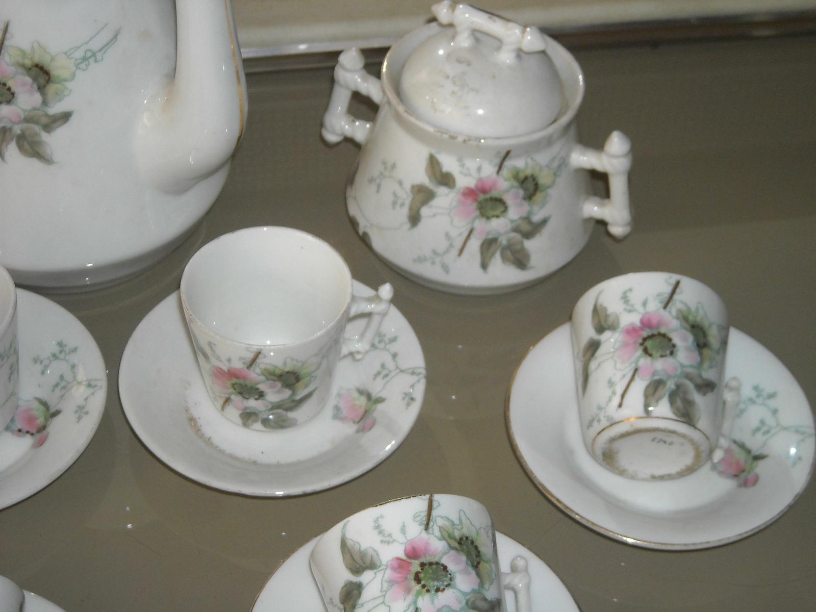 Antico Decorativo Servizio Da Tavola, Porcellana Da Collezione, Floreale, Caffe immagine 7