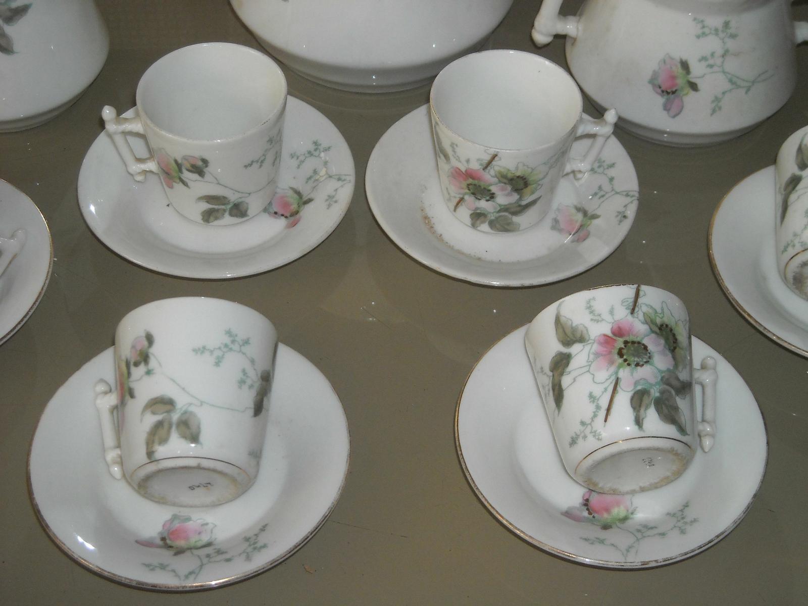 Antico Decorativo Servizio Da Tavola, Porcellana Da Collezione, Floreale, Caffe immagine 10