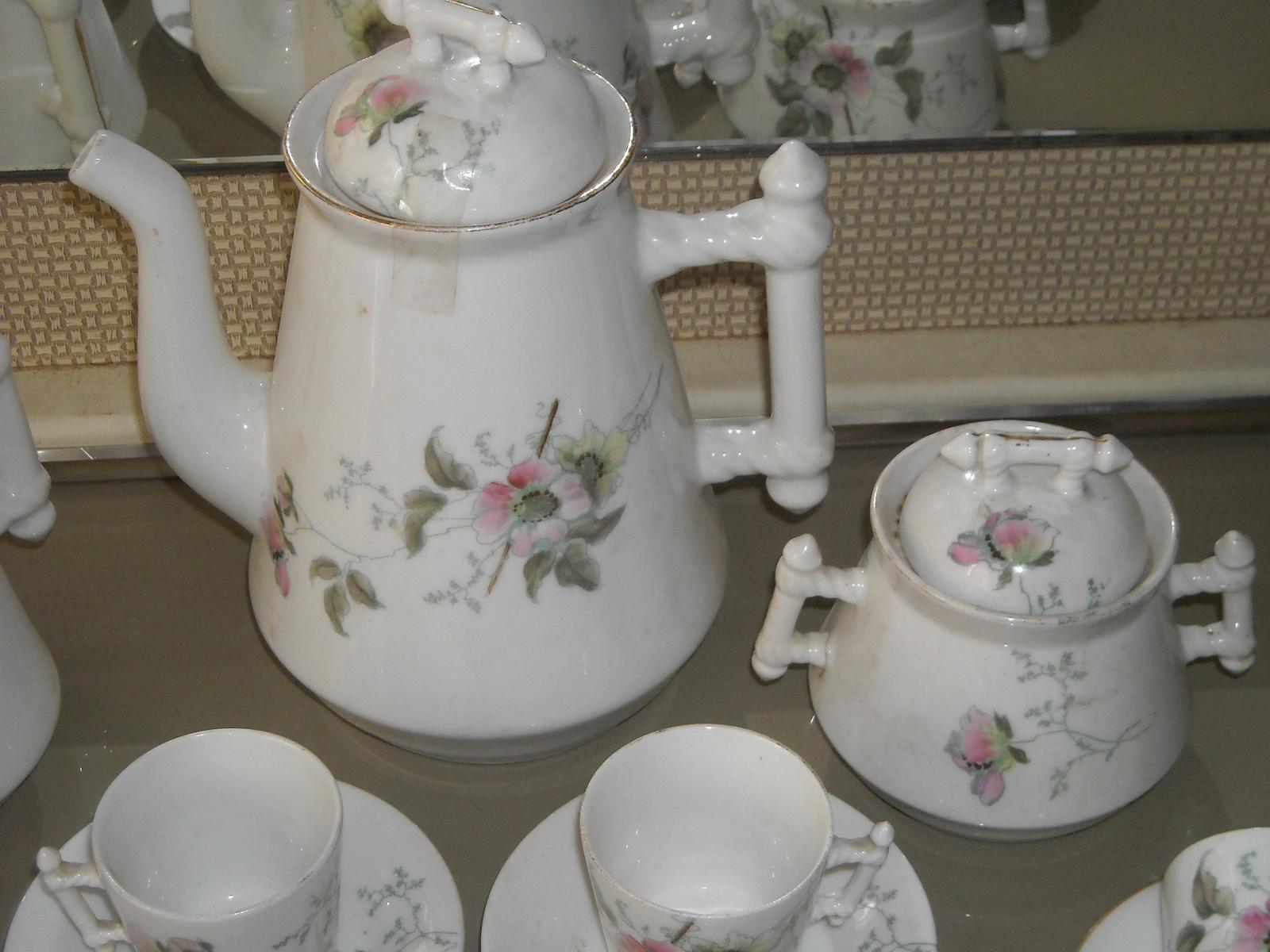 Antico Decorativo Servizio Da Tavola, Porcellana Da Collezione, Floreale, Caffe immagine 11