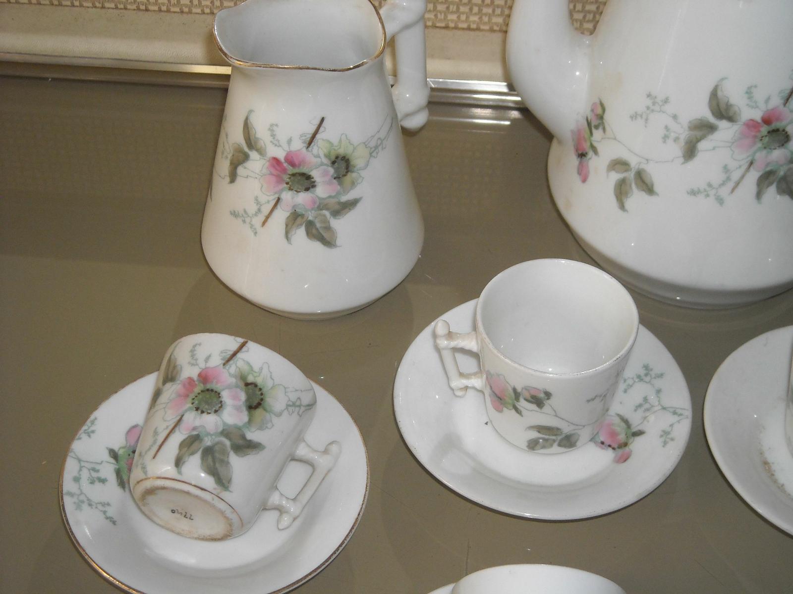 Antico Decorativo Servizio Da Tavola, Porcellana Da Collezione, Floreale, Caffe immagine 12