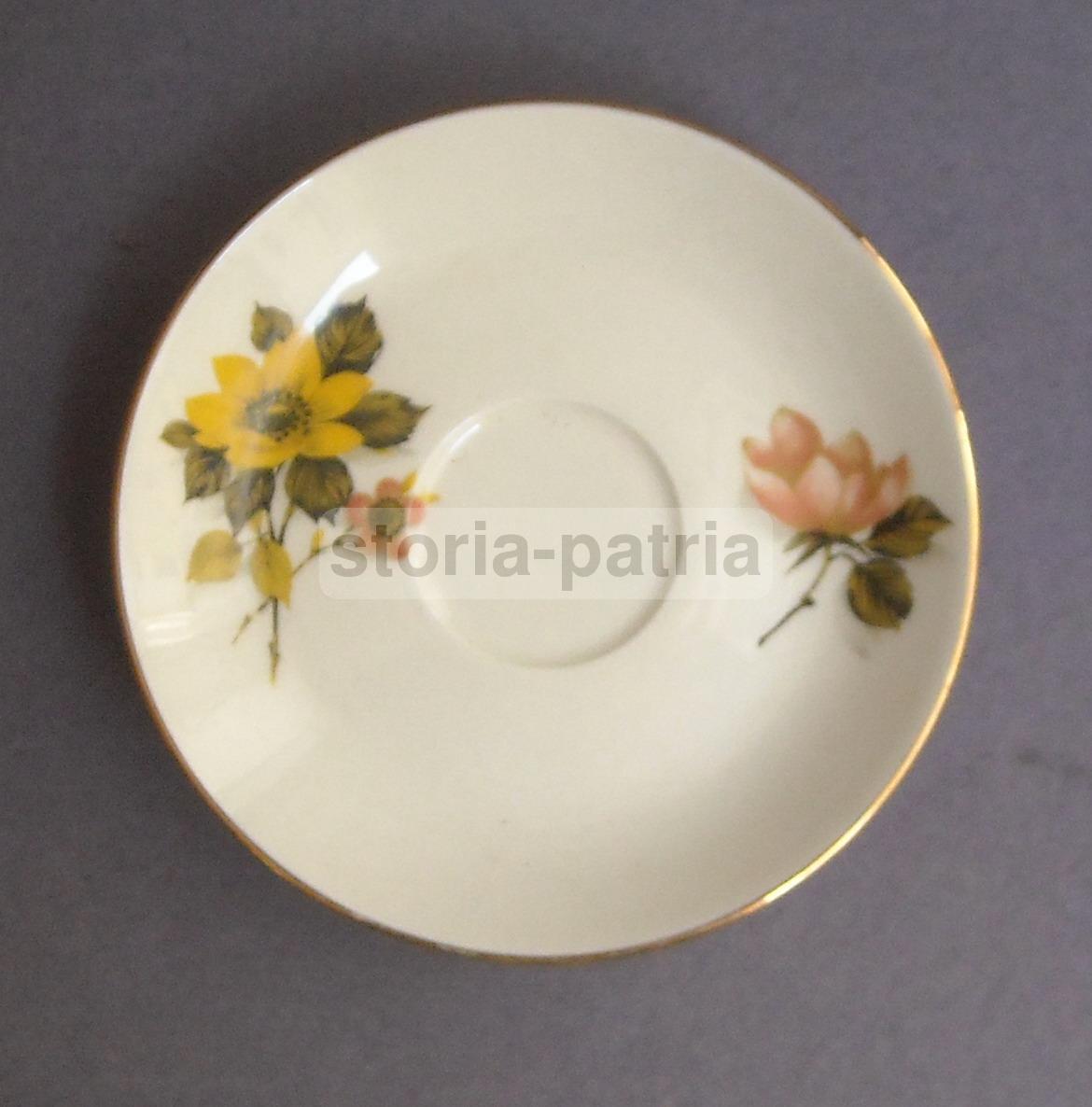 Arte Decorativa, Policromi Motivi Floreali, Porcellana Karim, Piattino Da Caffe immagine 1