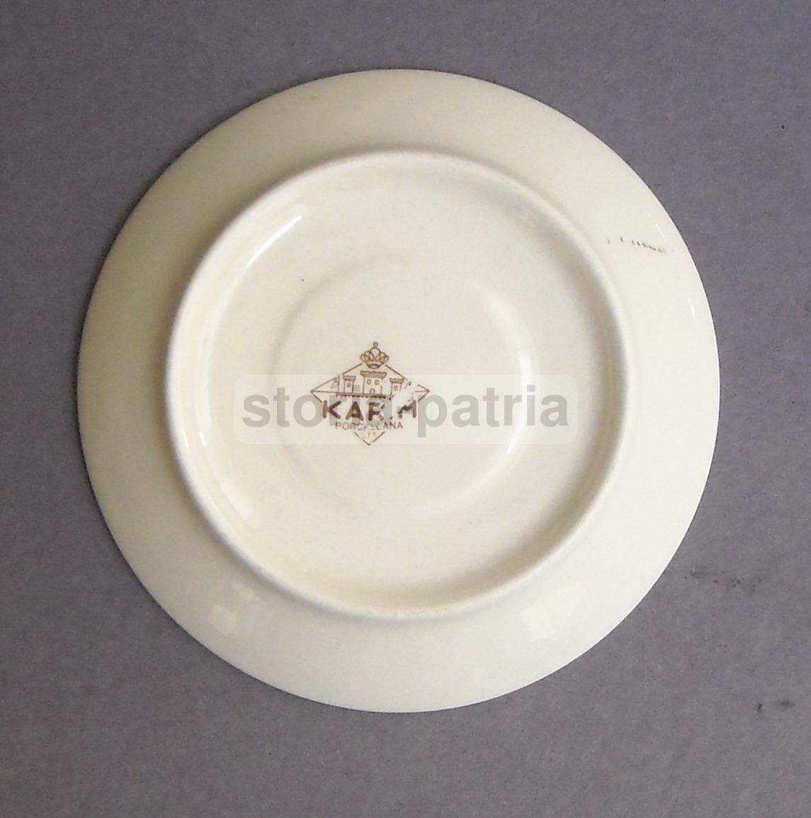 Arte Decorativa, Policromi Motivi Floreali, Porcellana Karim, Piattino Da Caffe immagine 2