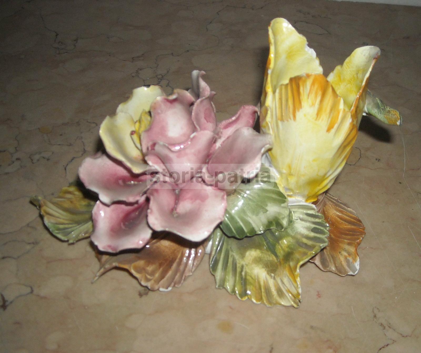 Artistica Lampada Bugia, Ceramica Policroma, Scultura Floreale, Molto Decorativa immagine 4