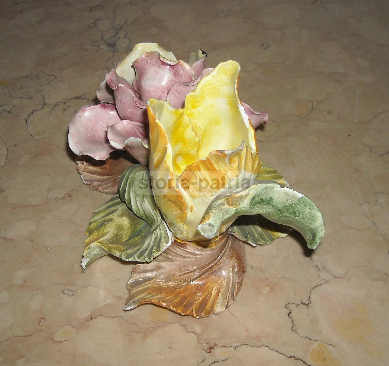 Artistica Lampada Bugia, Ceramica Policroma, Scultura Floreale, Molto Decorativa immagine 5