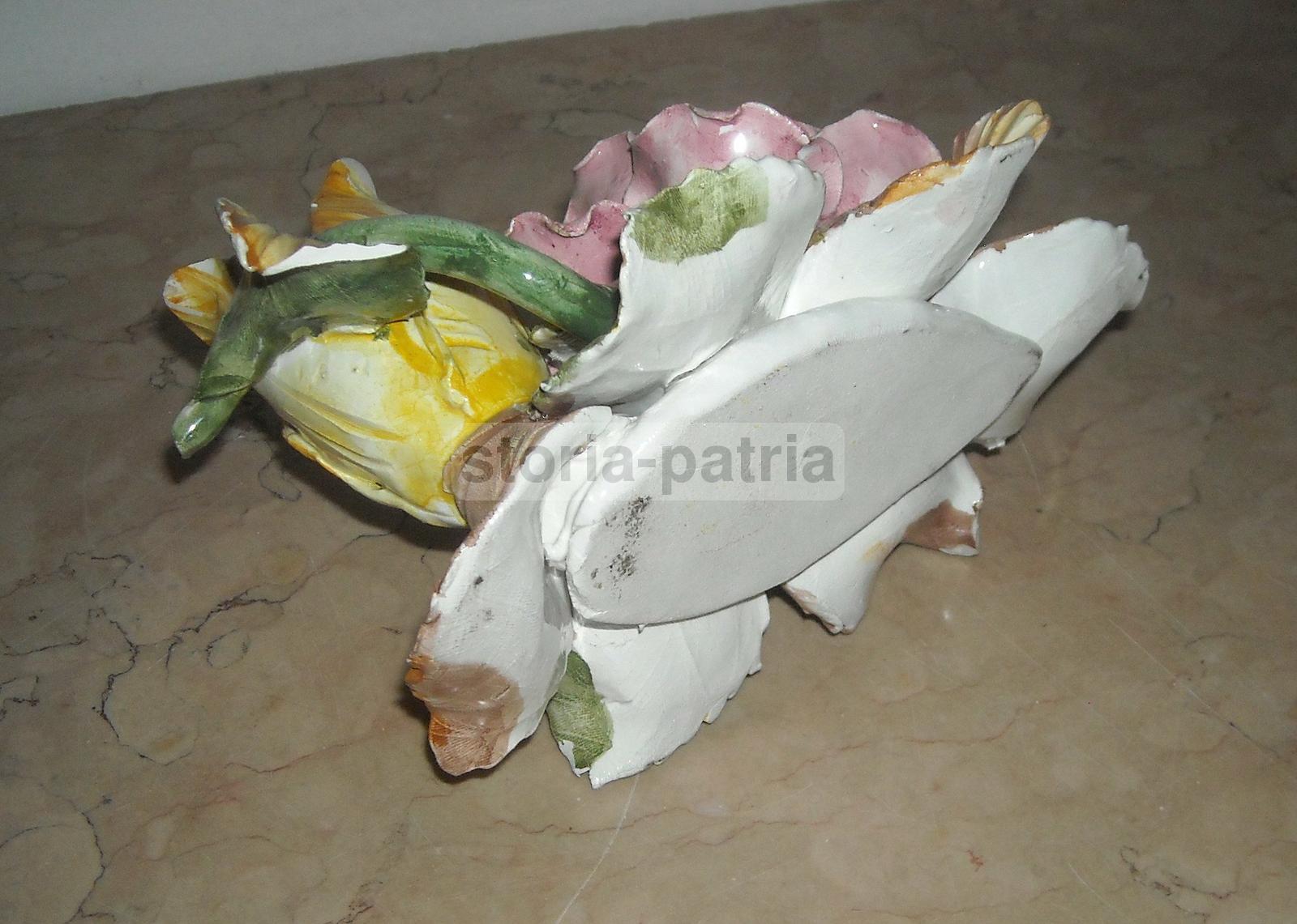 Artistica Lampada Bugia, Ceramica Policroma, Scultura Floreale, Molto Decorativa immagine 6