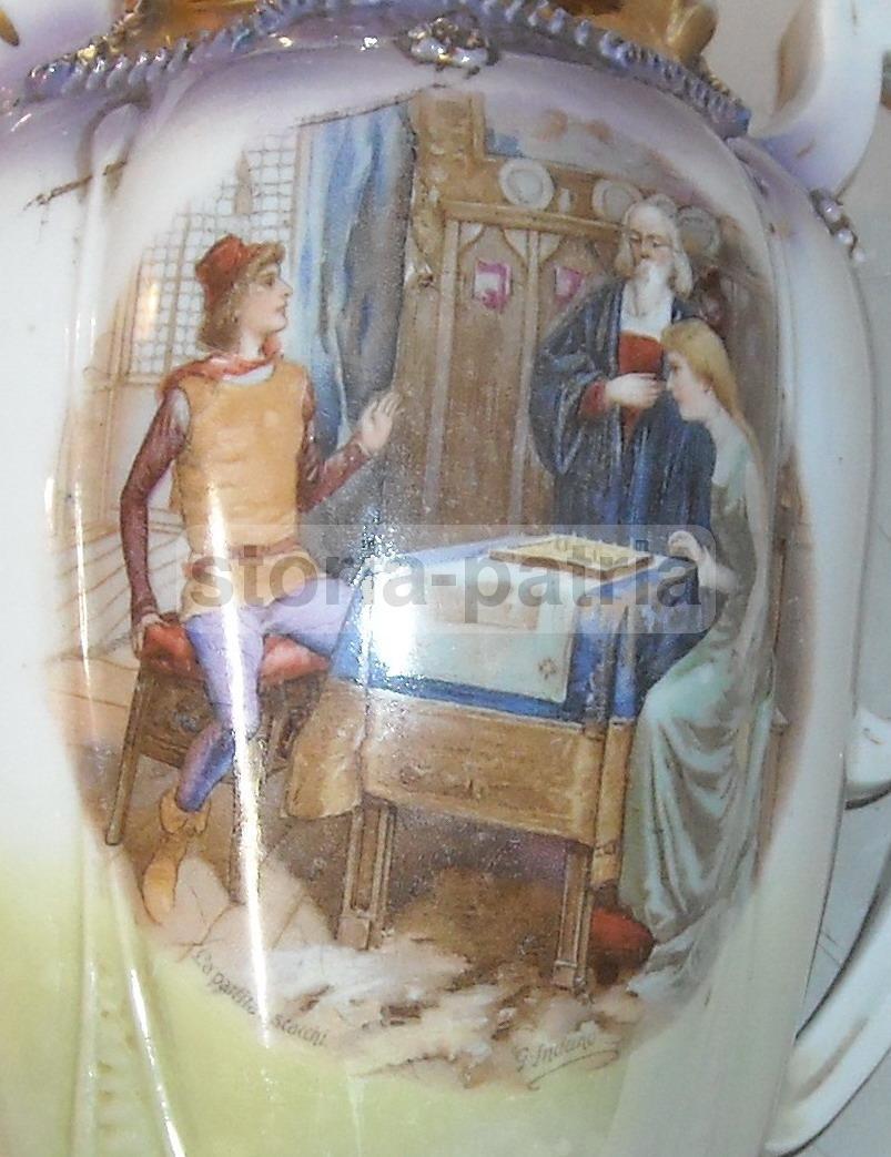 Artistica Porcellana, Elegante Modellato, Gioco Degli Scacchi, Arte, Induno, Tiepolo immagine 1