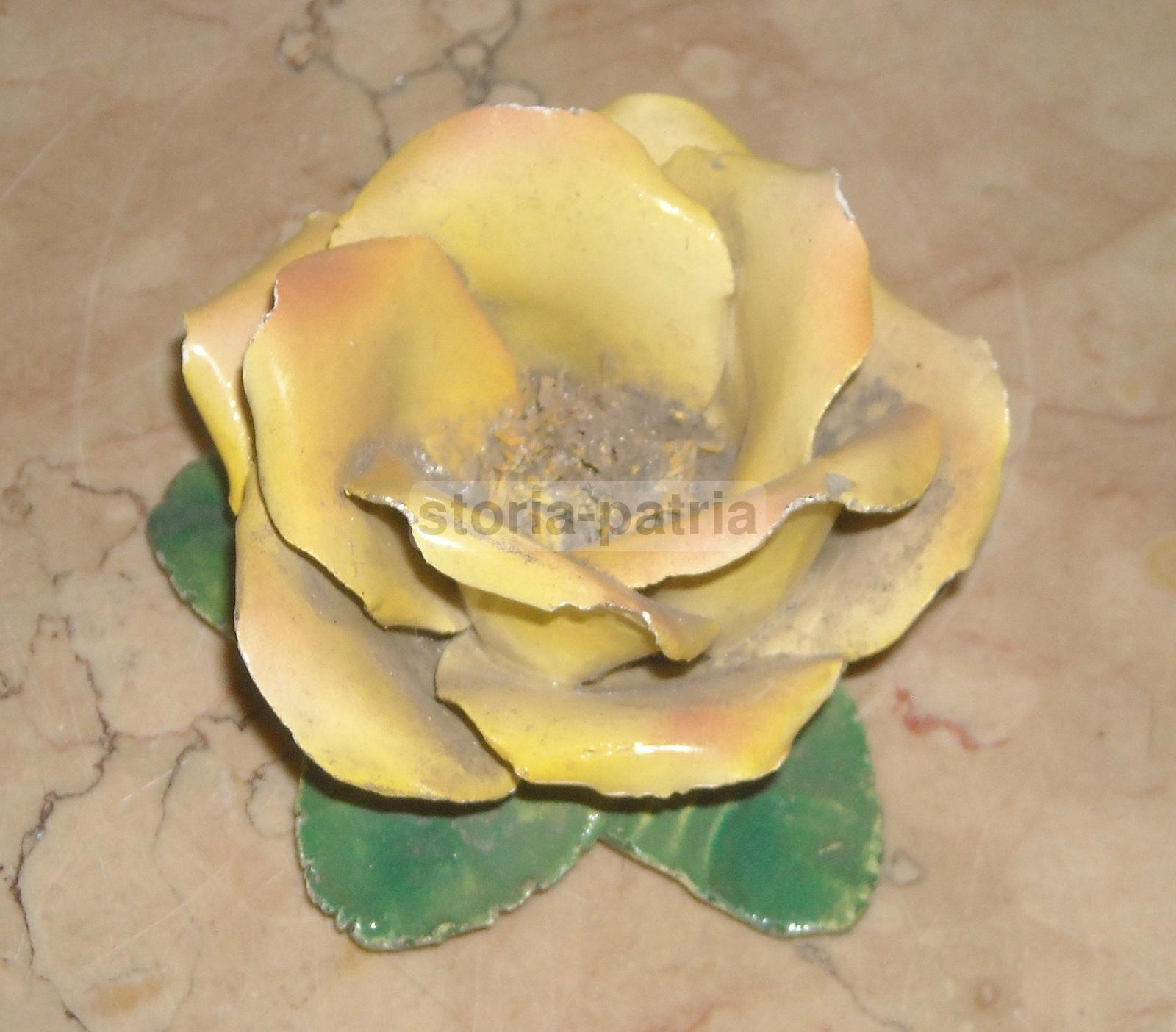 Artistico Fiore, Botanica, Policroma Ceramica, Soprammobile Decorativo, Poggiacarte immagine 3