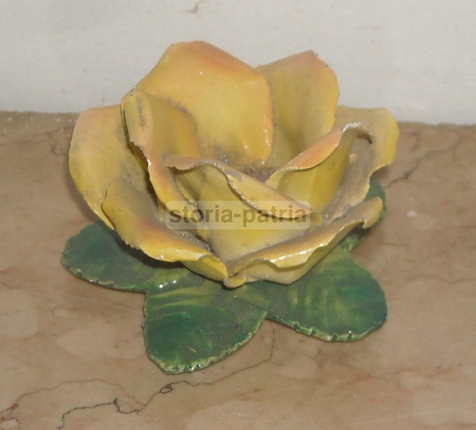 Artistico Fiore, Botanica, Policroma Ceramica, Soprammobile Decorativo, Poggiacarte immagine 6
