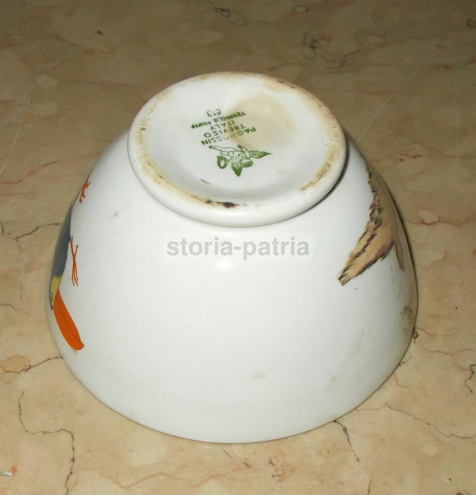 Decorativa Policroma Tazza, Graziose Decorazioni Figurate, Pagnossin, Treviso, Cane immagine 1