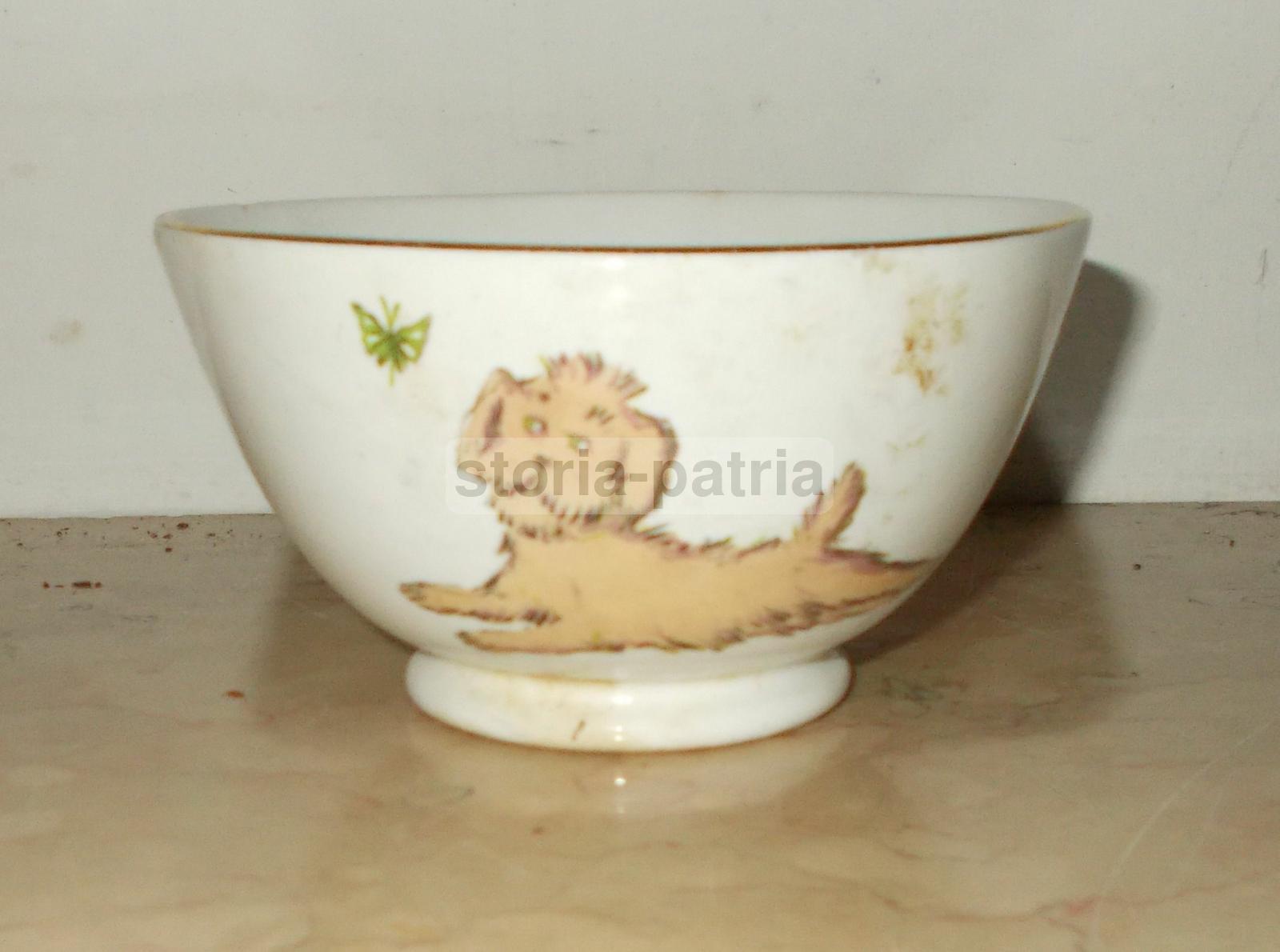 Decorativa Policroma Tazza, Graziose Decorazioni Figurate, Pagnossin, Treviso, Cane immagine 2