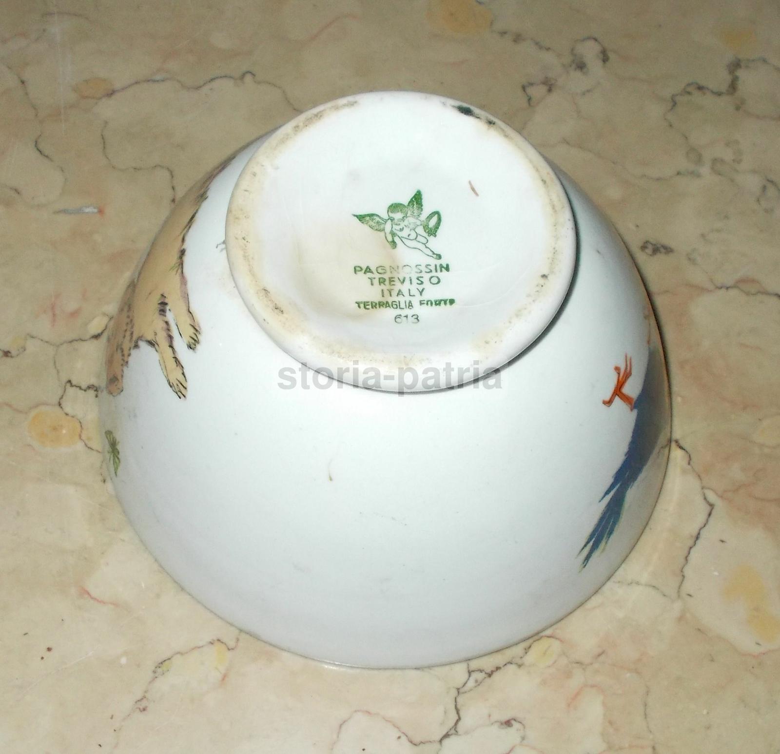 Decorativa Policroma Tazza, Graziose Decorazioni Figurate, Pagnossin, Treviso, Cane immagine 5