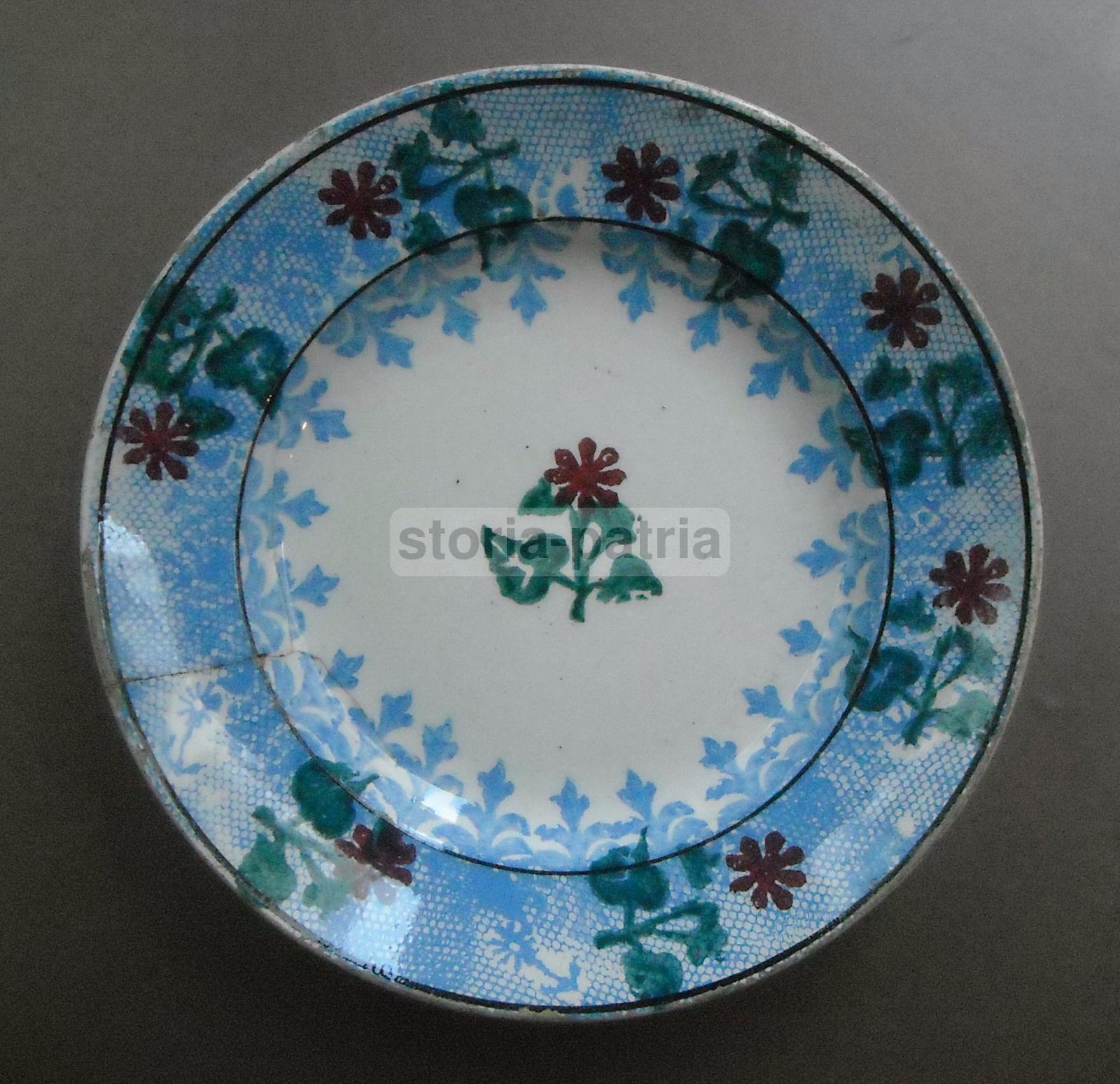 Decorativo Piatto In Ceramica, Decorazione Floreale Policroma, Marchio Araldico immagine 1