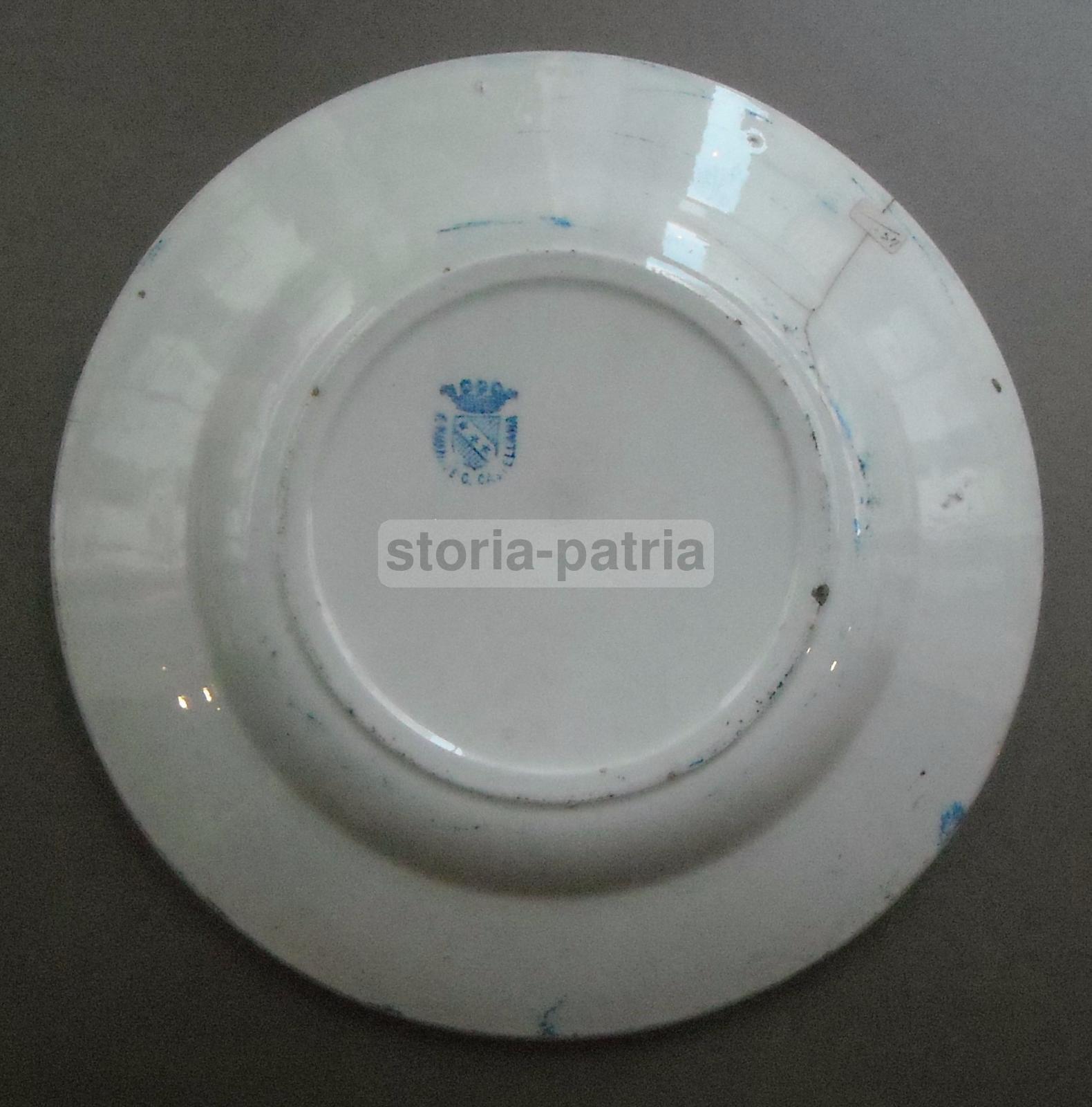 Decorativo Piatto In Ceramica, Decorazione Floreale Policroma, Marchio Araldico immagine 3