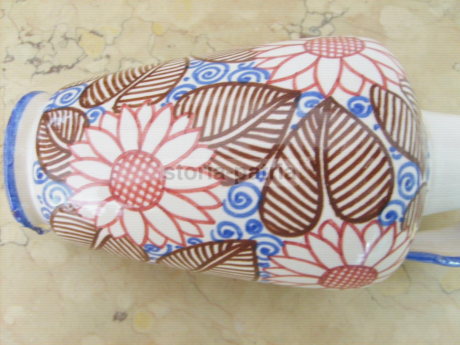 Faenza, Ceramica, Luxardo, Decorativa Bottiglia Pubblicitaria, Decoro Floreale, Bella immagine 5