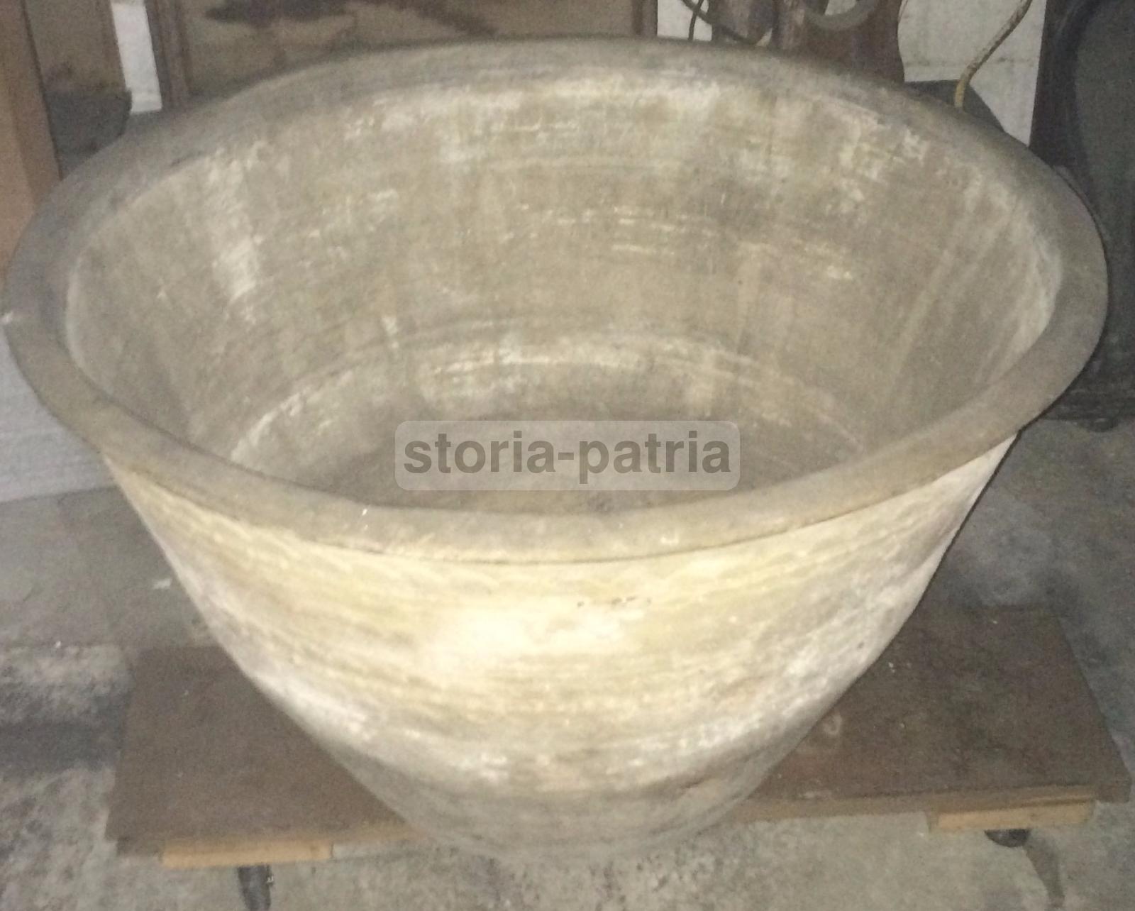 Grande Vasca, Antico Recipiente, Artigianato Popolare, Decorativa, Utile Per Arredi immagine 3