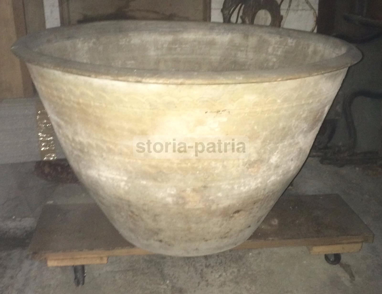 Grande Vasca, Antico Recipiente, Artigianato Popolare, Decorativa, Utile Per Arredi immagine 6