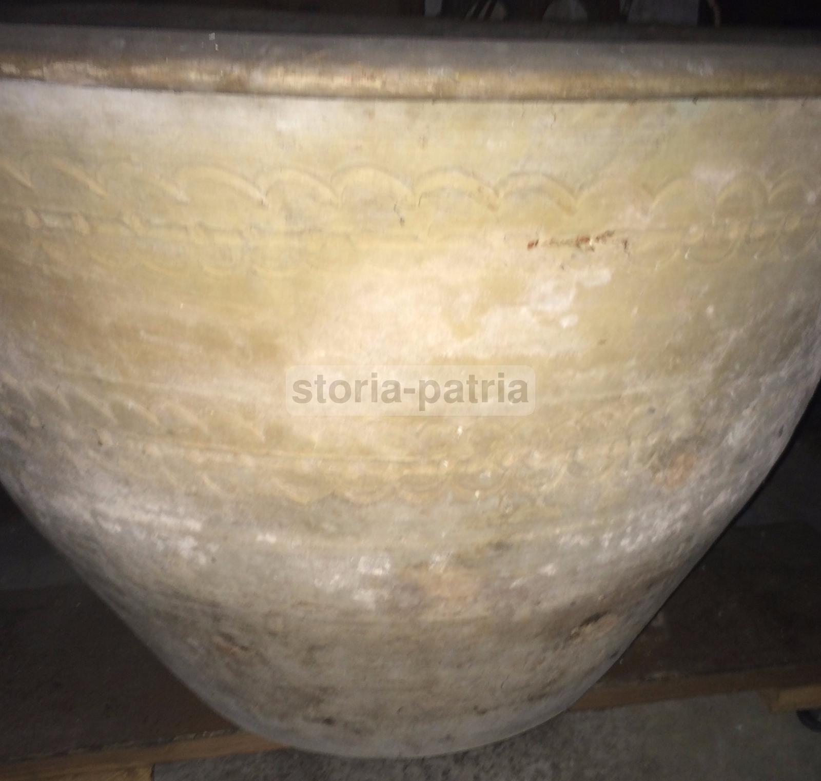 Grande Vasca, Antico Recipiente, Artigianato Popolare, Decorativa, Utile Per Arredi immagine 10