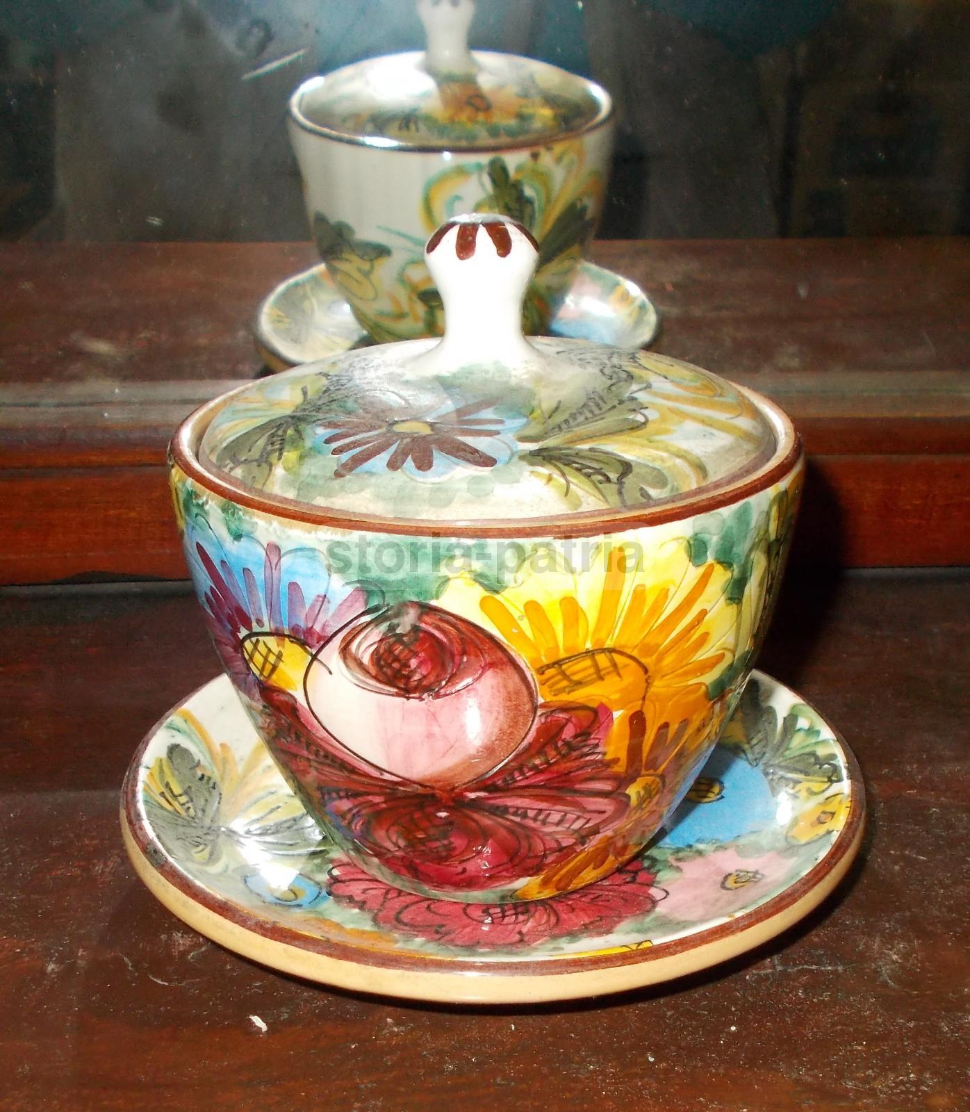 Graziosa Ceramica Da Collezione, Abruzzo, Carrara, Vistoso Decoro Floreale, d'Epoca immagine 2