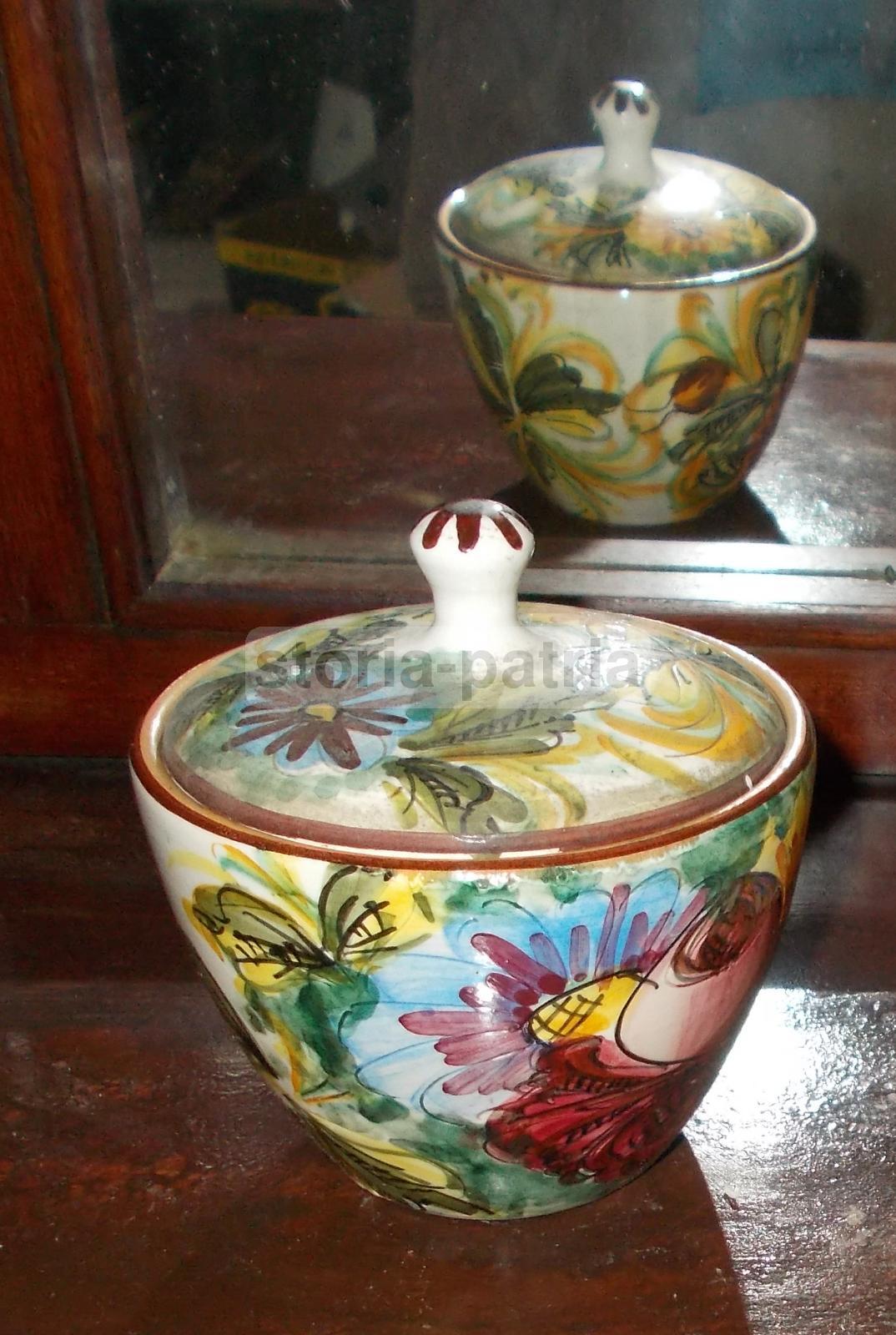 Graziosa Ceramica Da Collezione, Abruzzo, Carrara, Vistoso Decoro Floreale, d'Epoca immagine 5