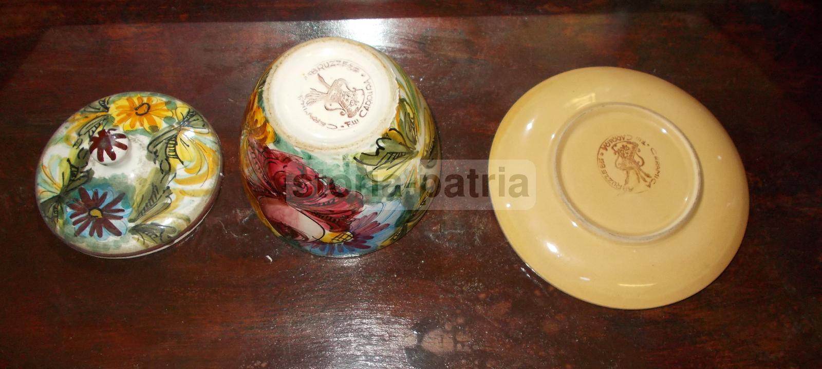 Graziosa Ceramica Da Collezione, Abruzzo, Carrara, Vistoso Decoro Floreale, d'Epoca immagine 6