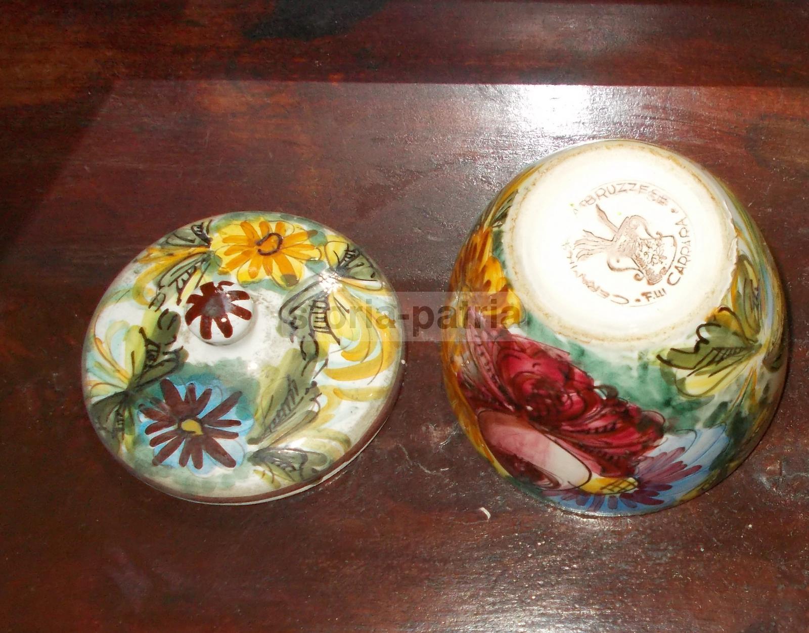 Graziosa Ceramica Da Collezione, Abruzzo, Carrara, Vistoso Decoro Floreale, d'Epoca immagine 7