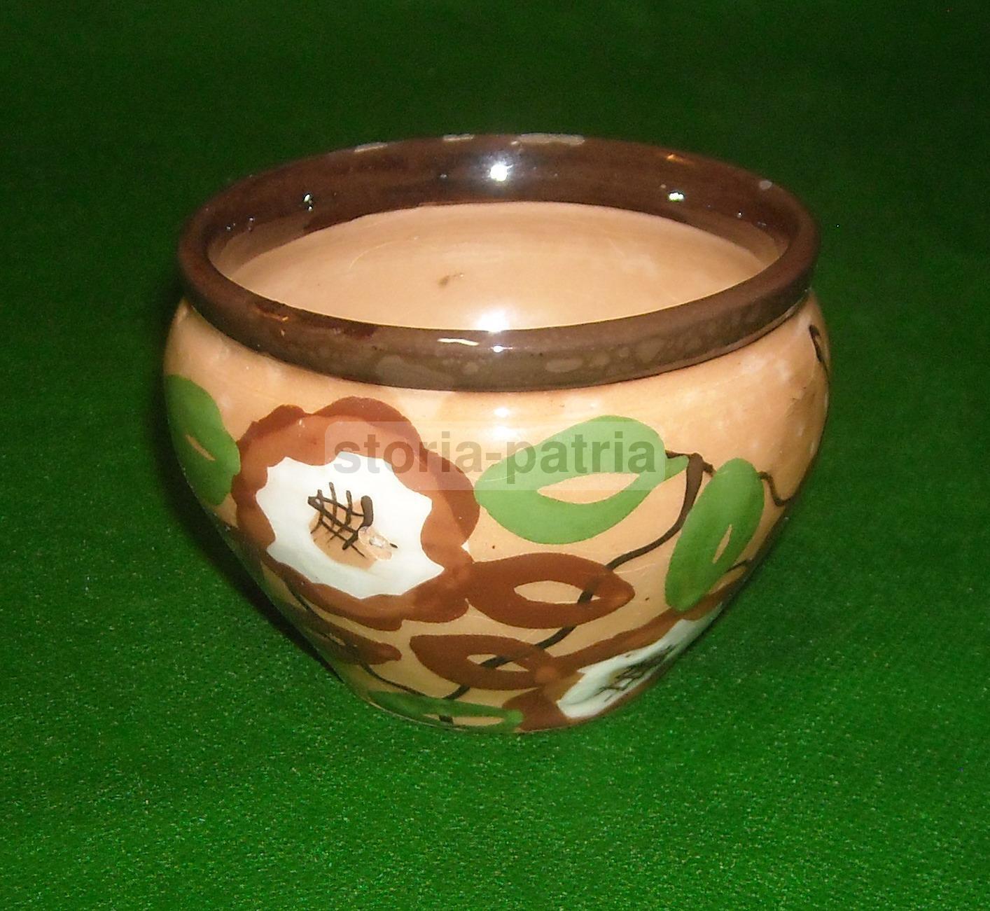 Graziosa Ceramica d'Epoca, Decoro Floreale Policromo, Piccolo Vaso Soprammobile immagine 1