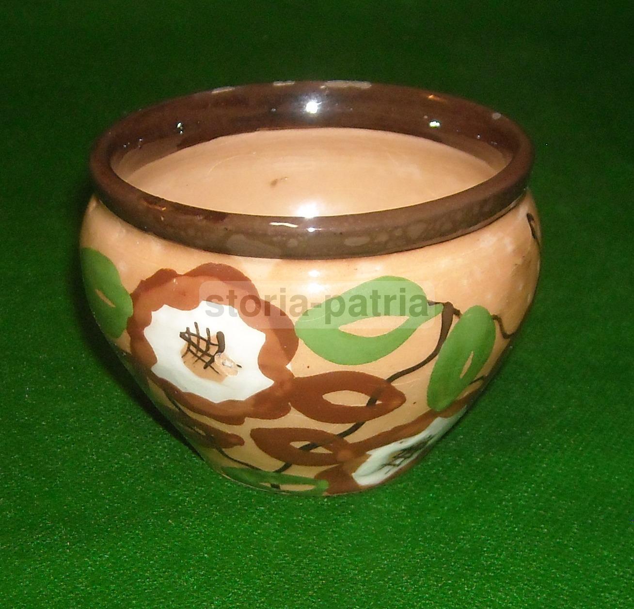 Graziosa Ceramica d'Epoca, Decoro Floreale Policromo, Piccolo Vaso Soprammobile immagine 2