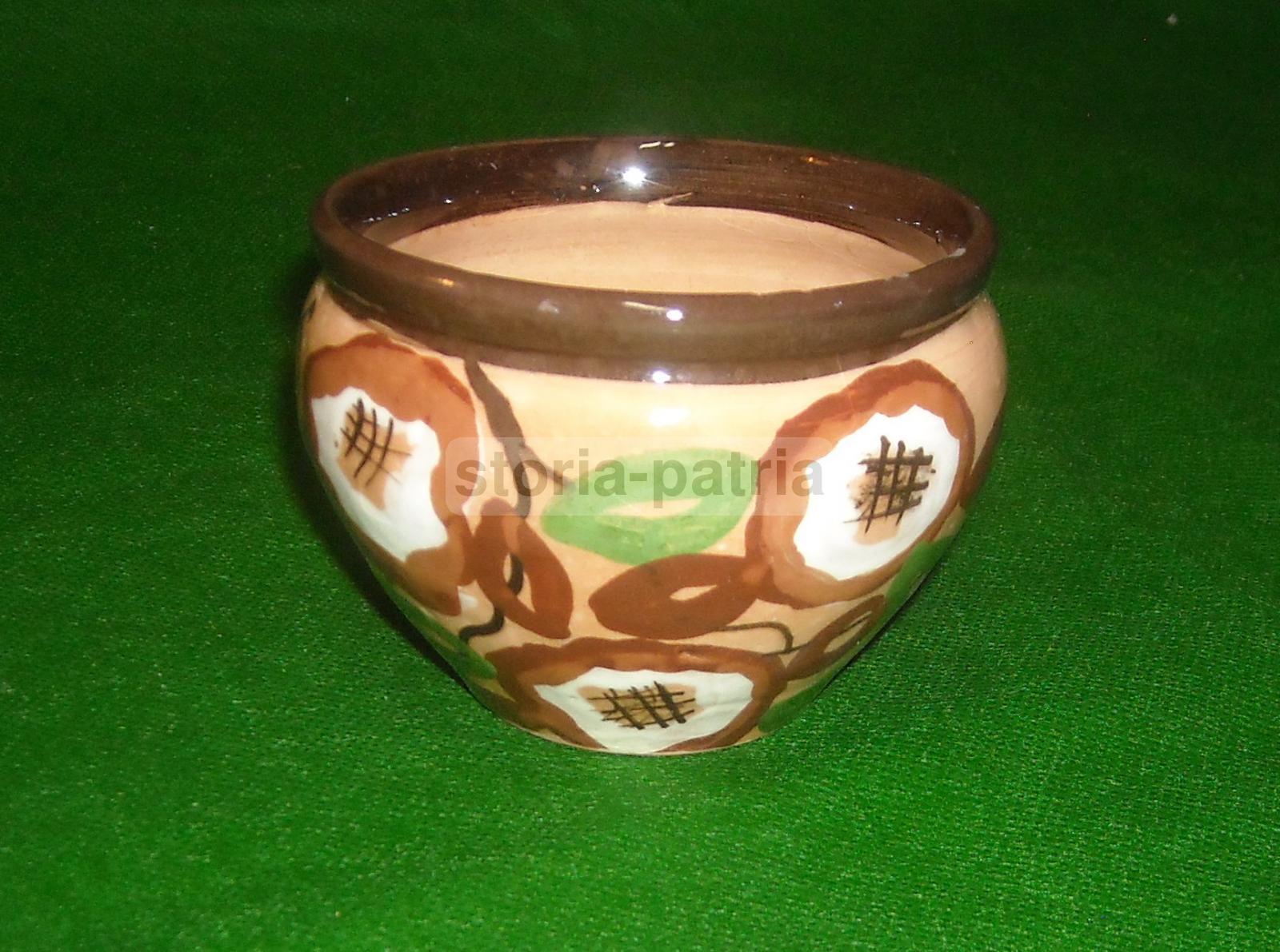 Graziosa Ceramica d'Epoca, Decoro Floreale Policromo, Piccolo Vaso Soprammobile immagine 4