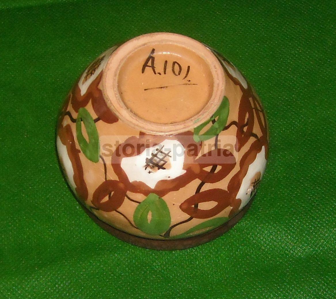 Graziosa Ceramica d'Epoca, Decoro Floreale Policromo, Piccolo Vaso Soprammobile immagine 6