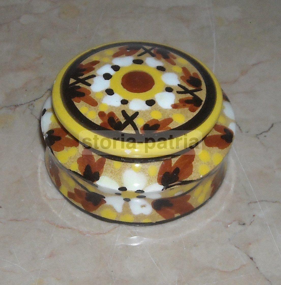 Graziosa Piccola Scatola Ceramica, Bella Decorazione Floreale, Marca Di Fabbrica immagine 1