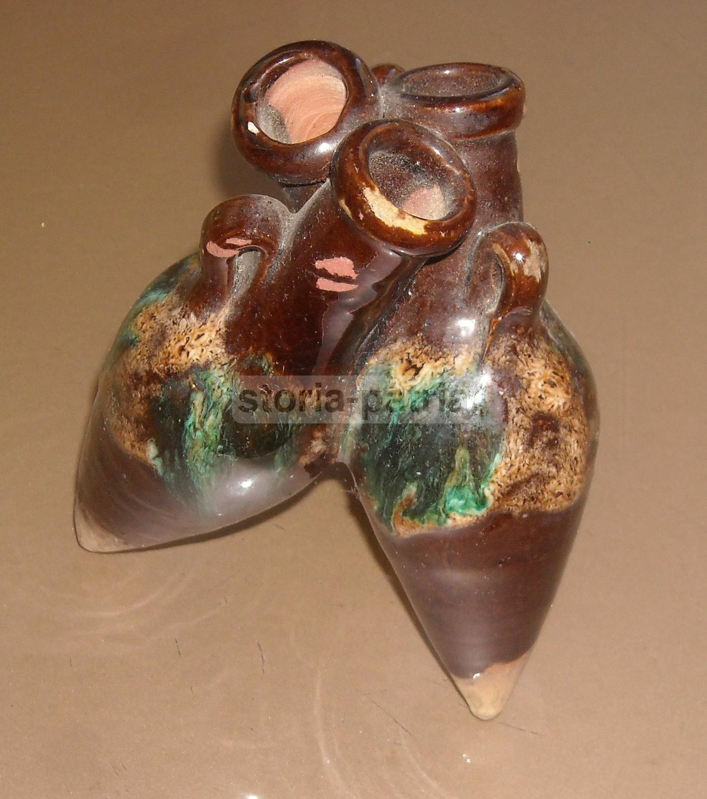 Graziosa Vecchia Ceramica, Decorativo Soprammobile, Utile Portapenne Da Scrittoio immagine 3