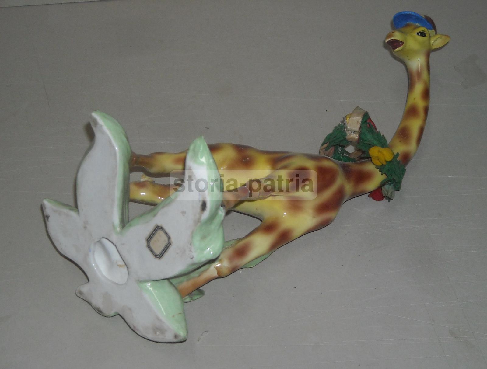Grazioso Soprammobile d'Epoca, Simpaticissima Giraffa, Ceramica Da Collezione, 900 immagine 3