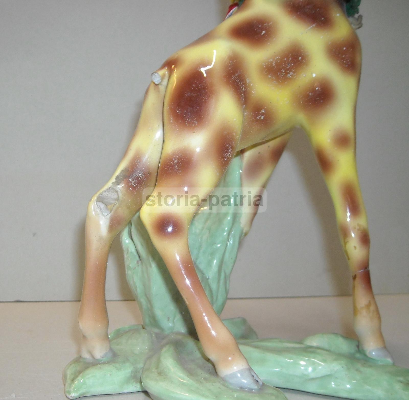 Grazioso Soprammobile d'Epoca, Simpaticissima Giraffa, Ceramica Da Collezione, 900 immagine 5