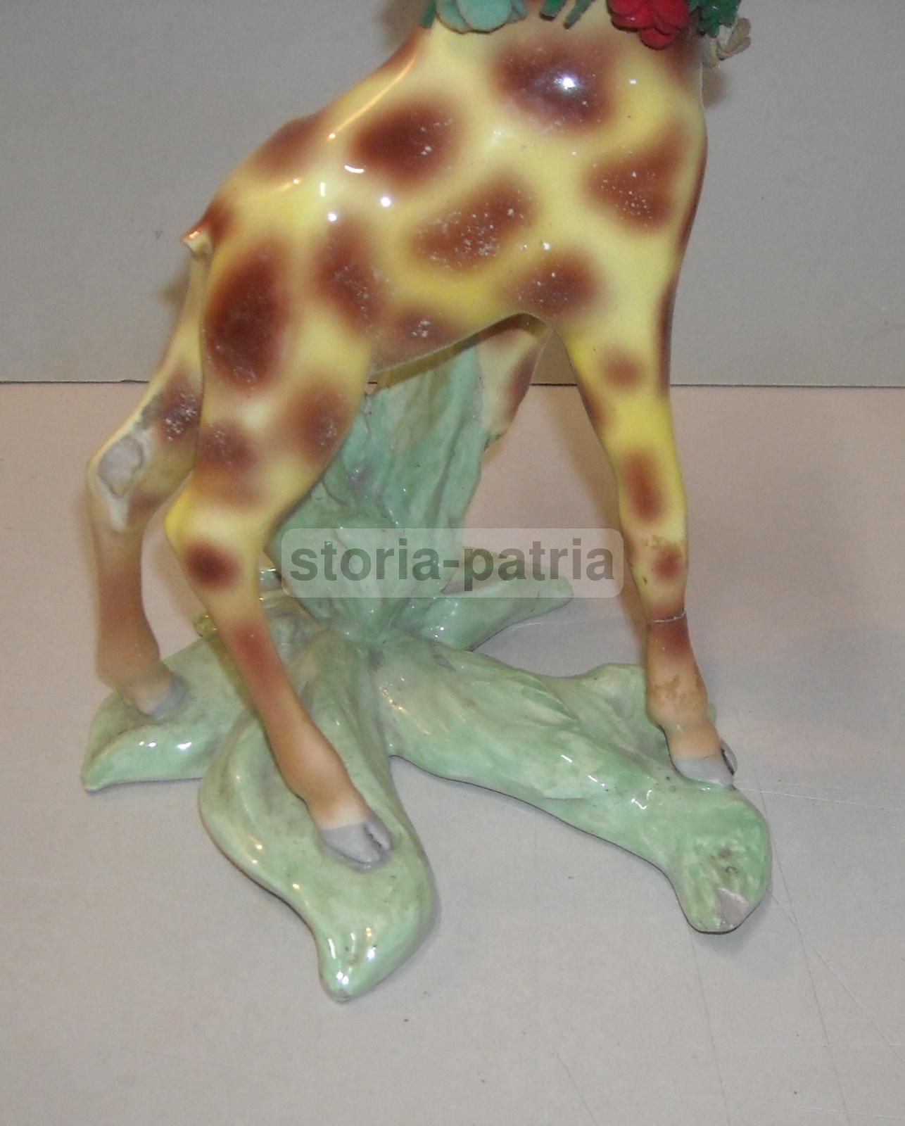 Grazioso Soprammobile d'Epoca, Simpaticissima Giraffa, Ceramica Da Collezione, 900 immagine 9