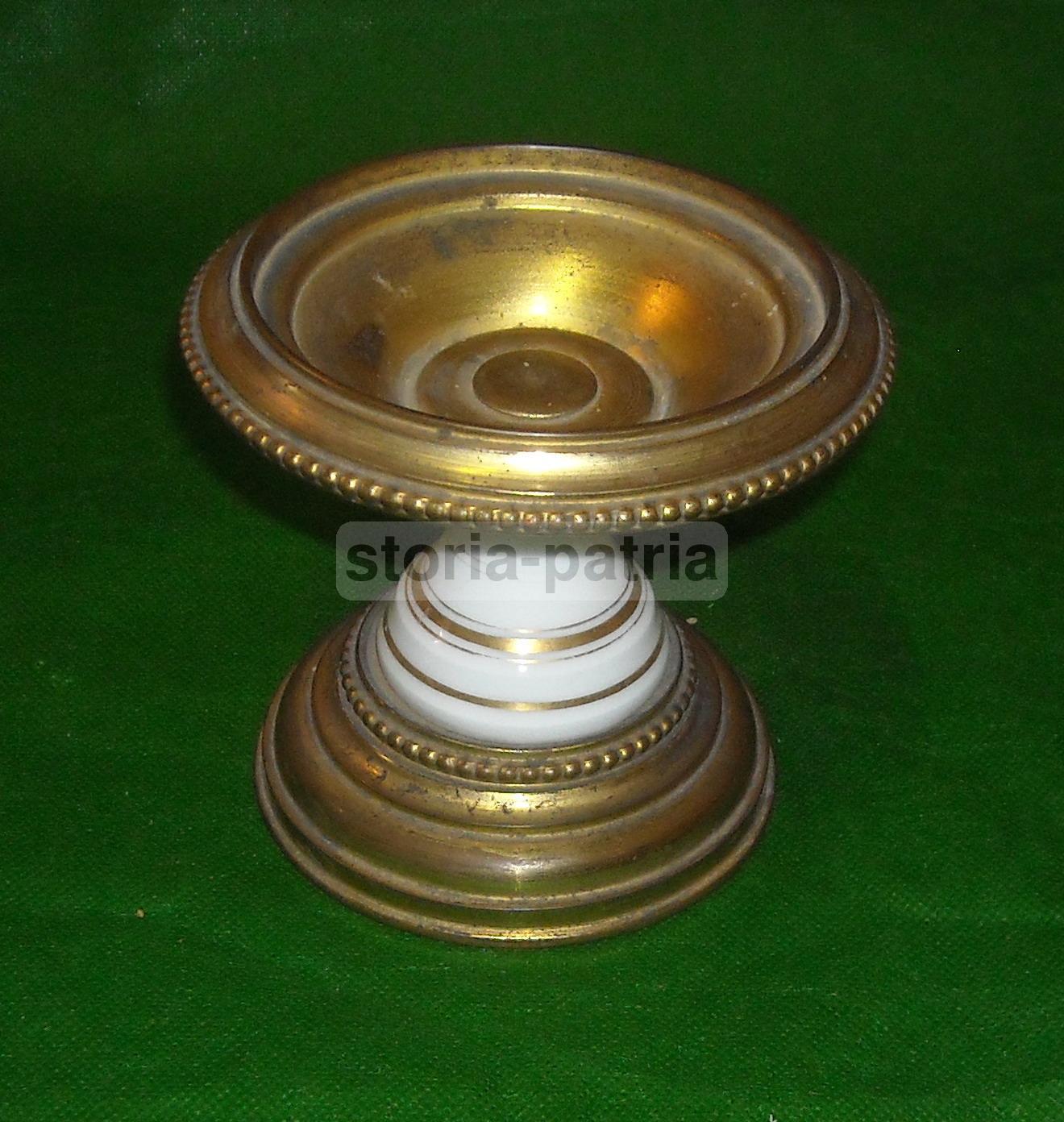 Inusuale Soprammobile Antico, Elegante Alzatina, Porcellana Dorata, Utile Supporto immagine 5