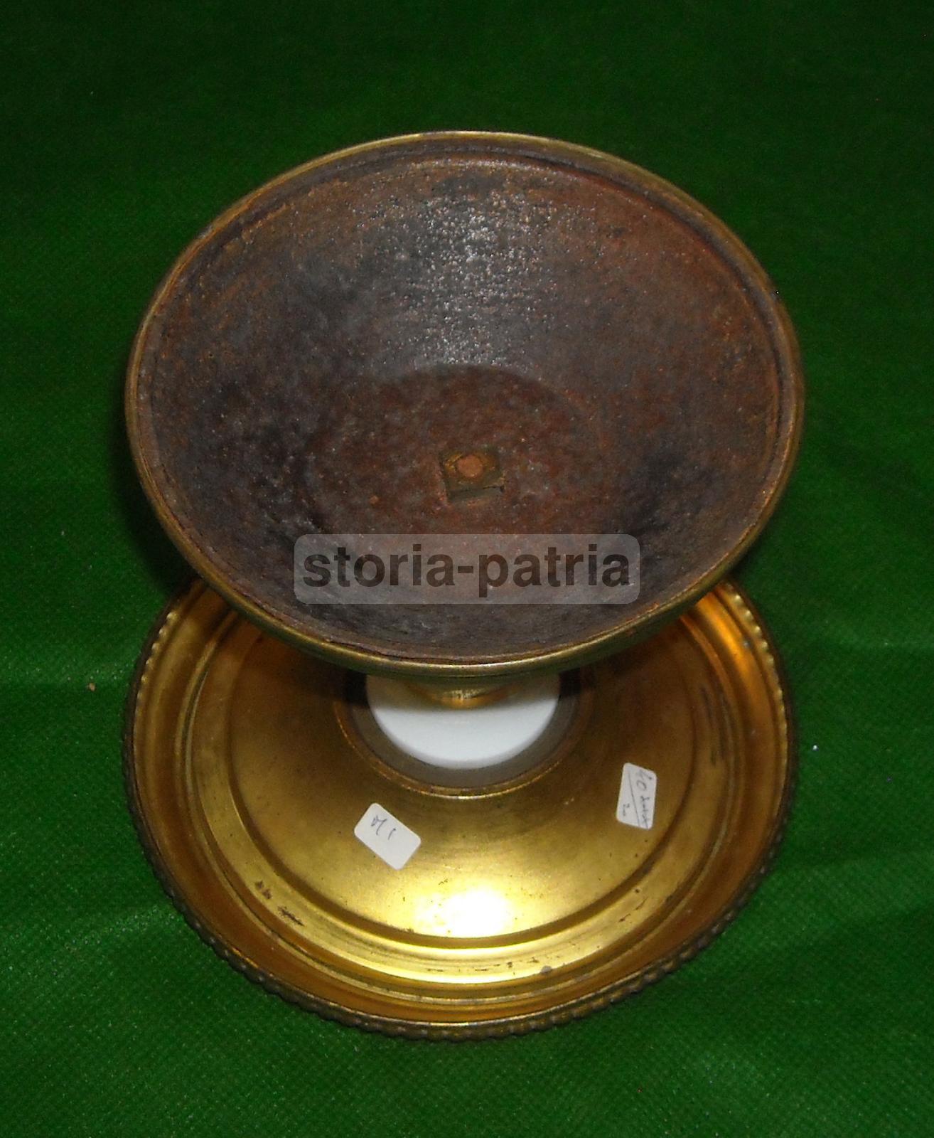 Inusuale Soprammobile Antico, Elegante Alzatina, Porcellana Dorata, Utile Supporto immagine 6