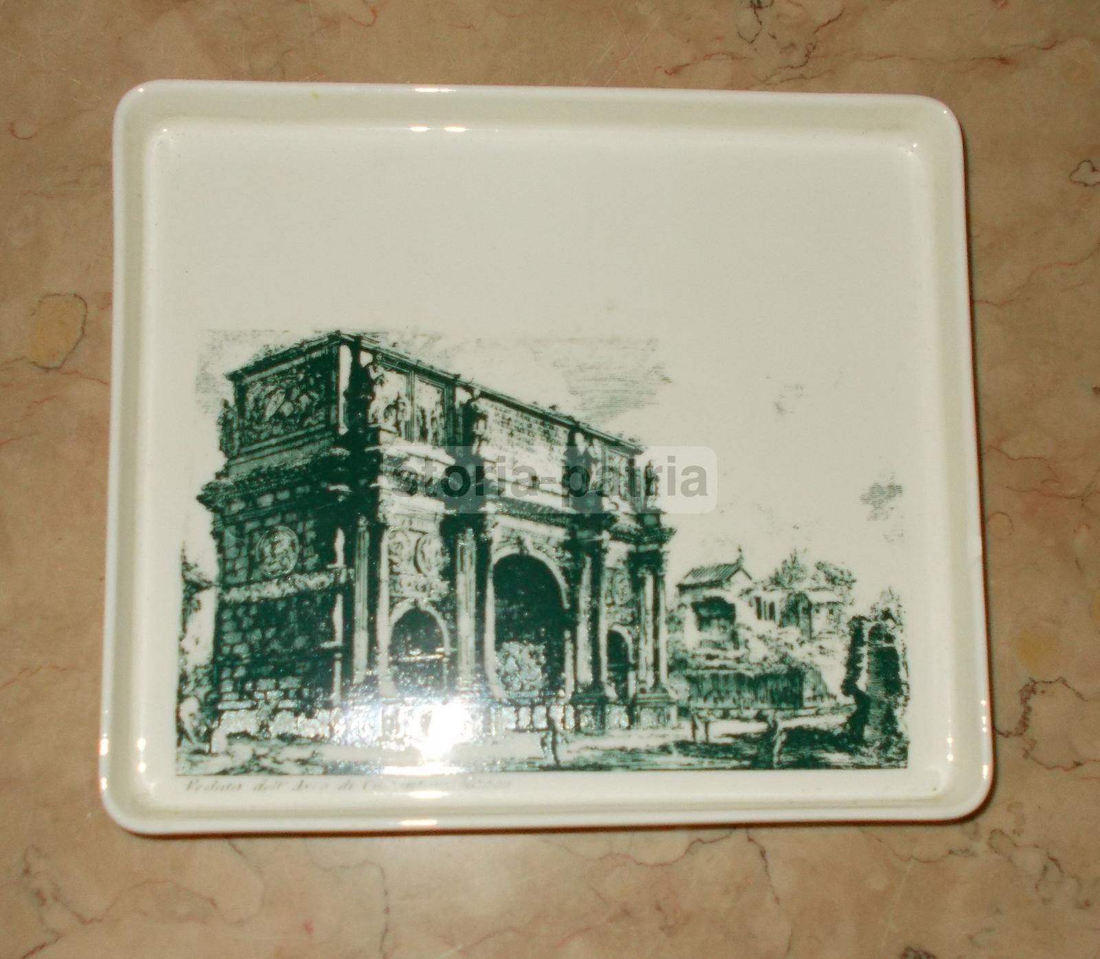 Inusuale Soprammobile, Ceramica Da Collezione, Antica Veduta Di Roma, Laveno, Arco immagine 2
