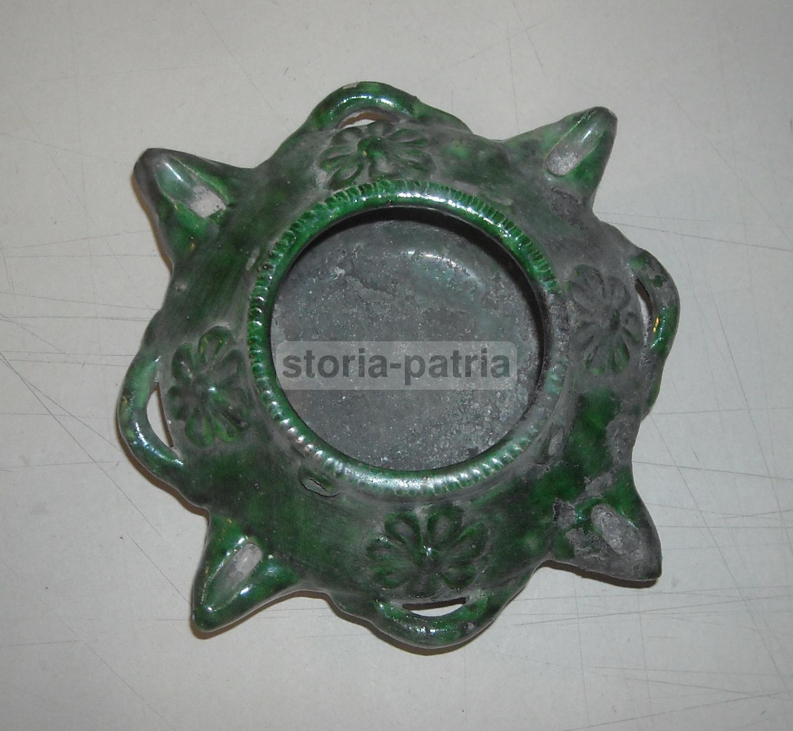 Inusuale Soprammobile, Decorativa Ceramica Smaltata Verde, Vaso Tipo Lampada, Utile immagine 3