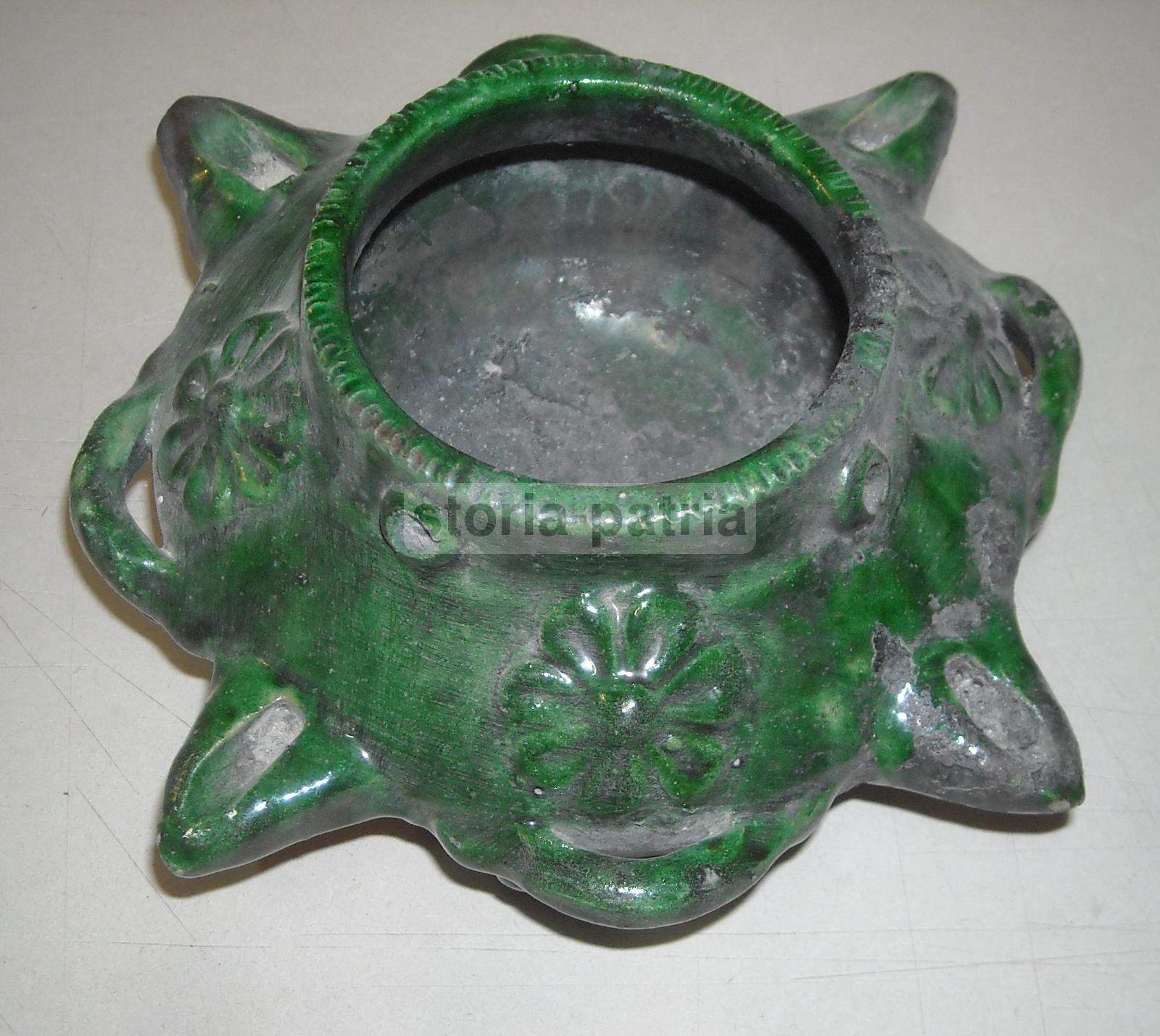 Inusuale Soprammobile, Decorativa Ceramica Smaltata Verde, Vaso Tipo Lampada, Utile immagine 4