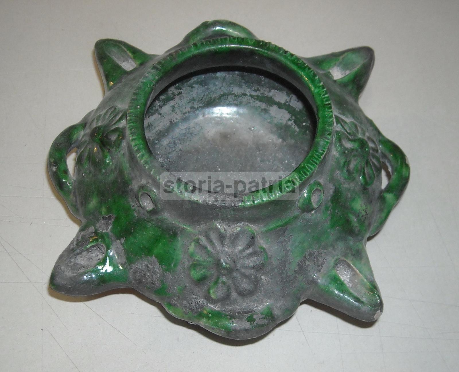 Inusuale Soprammobile, Decorativa Ceramica Smaltata Verde, Vaso Tipo Lampada, Utile immagine 5