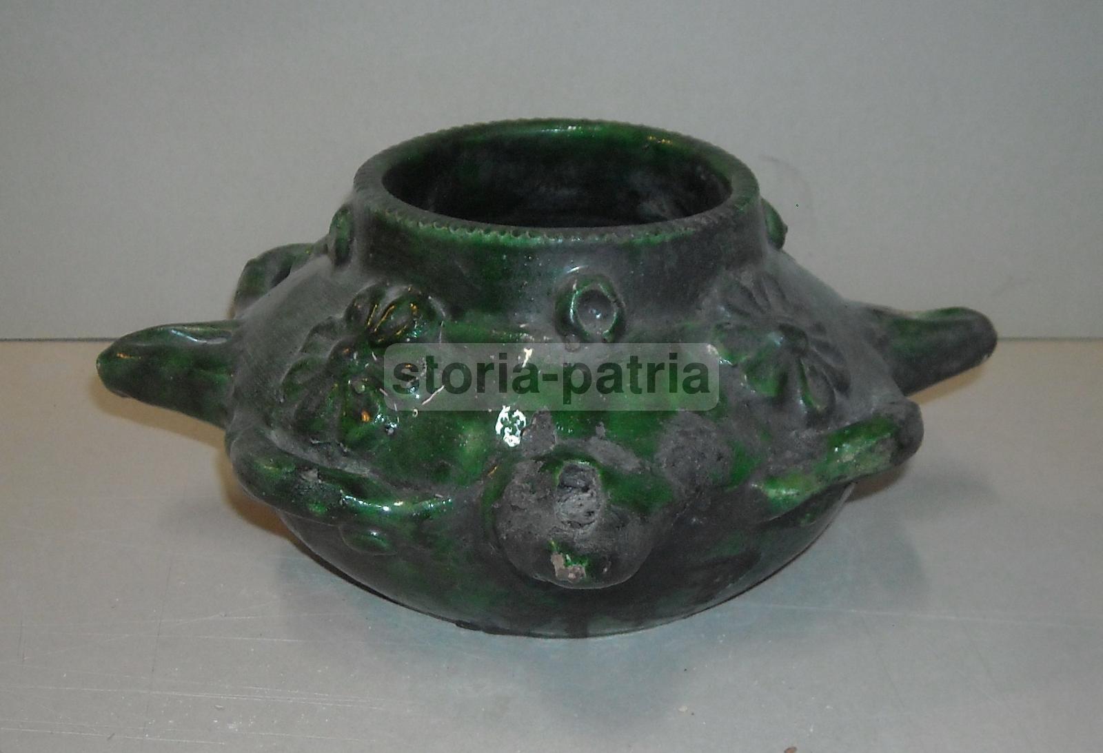 Inusuale Soprammobile, Decorativa Ceramica Smaltata Verde, Vaso Tipo Lampada, Utile immagine 7