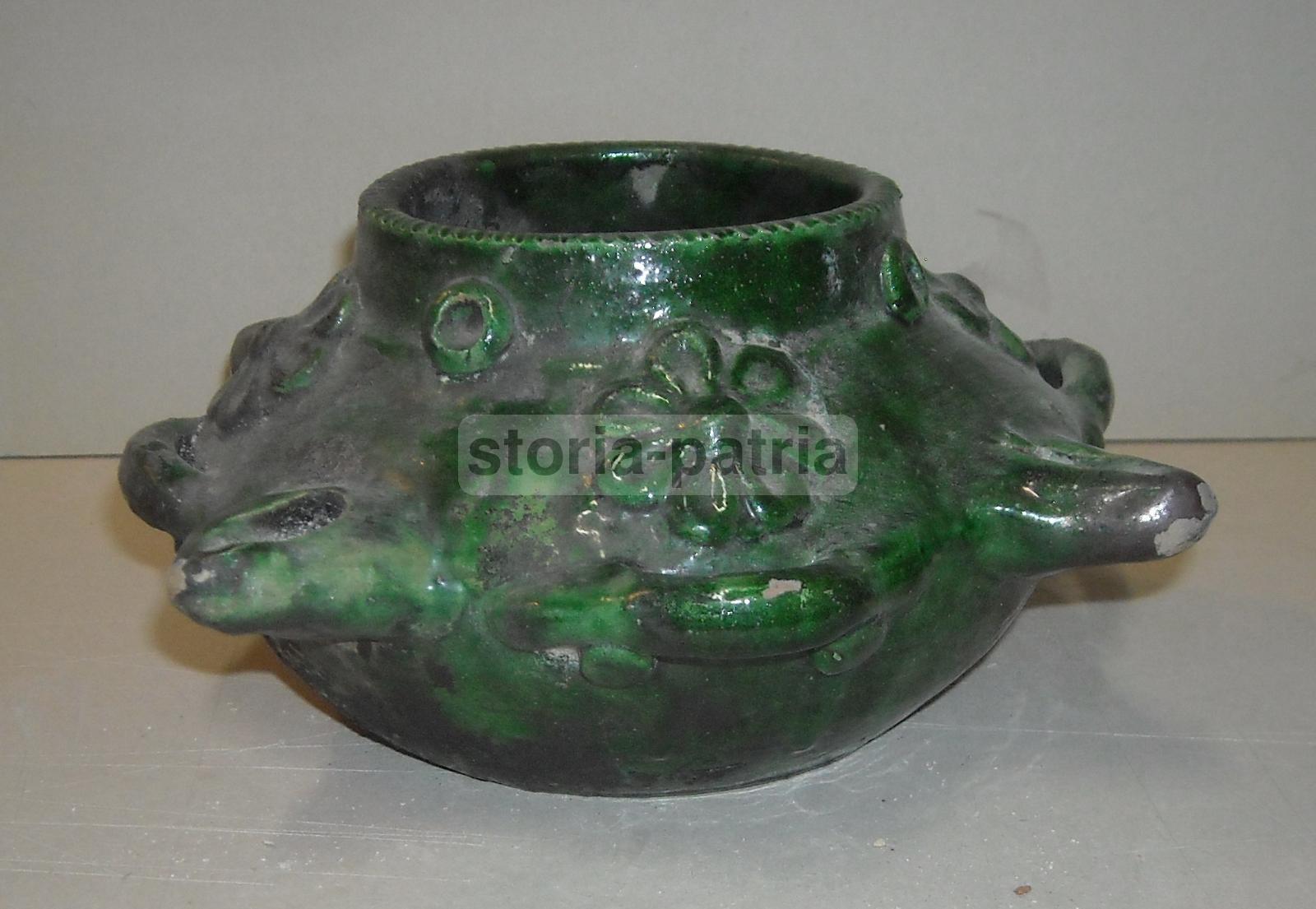 Inusuale Soprammobile, Decorativa Ceramica Smaltata Verde, Vaso Tipo Lampada, Utile immagine 8