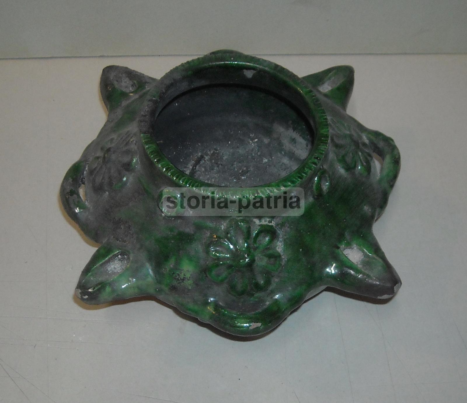 Inusuale Soprammobile, Decorativa Ceramica Smaltata Verde, Vaso Tipo Lampada, Utile immagine 9
